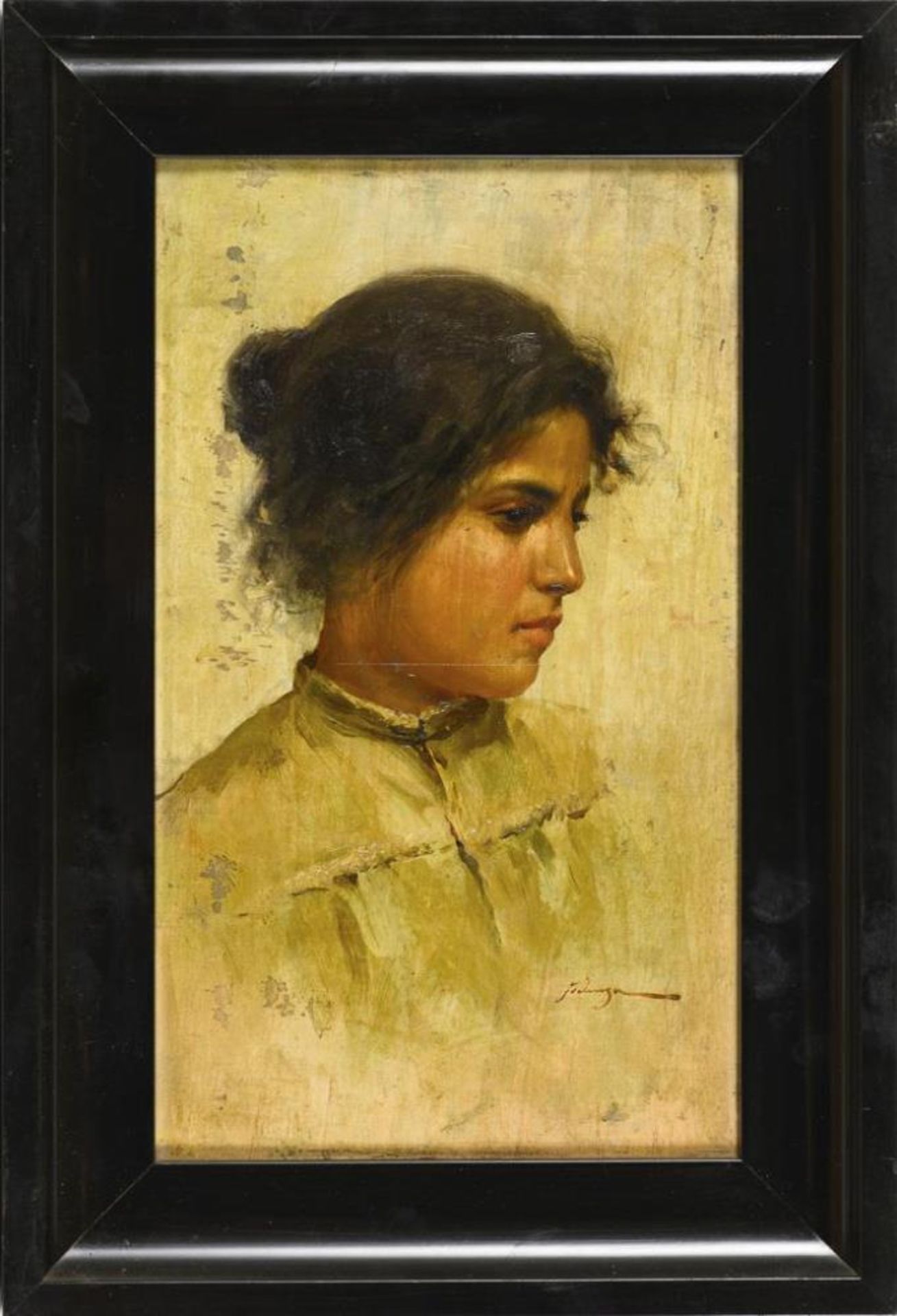 Italienischer Maler: Bildnis einer jungen Frau. - Image 2 of 3