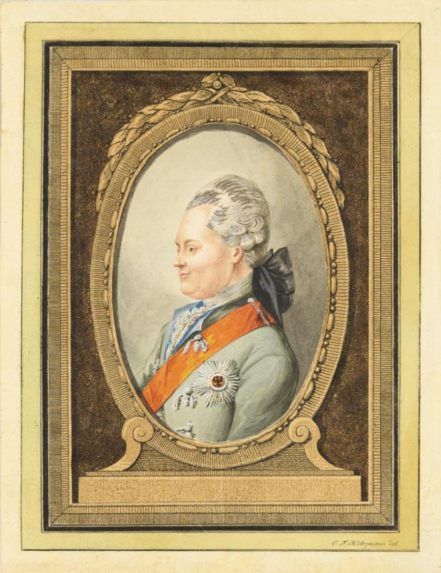 HOLTZMANN, Carl Friedrich (1740 Dresden - 1811 Dresden). Bildnis des Georg von Werthern. - Bild 2 aus 2