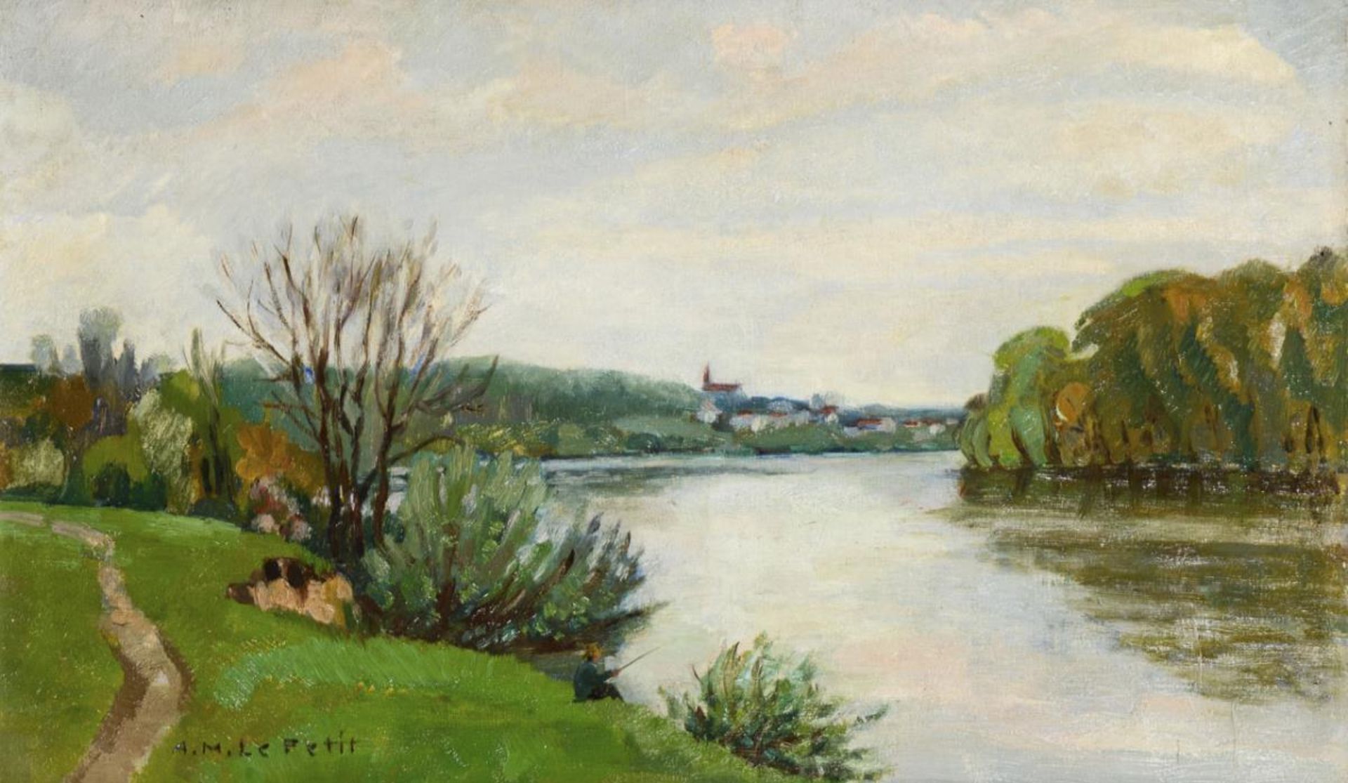 LE PETIT, Alfred Marie (1876 Fallencourt - 1953 La Frette). Am Ufer des Flusses.