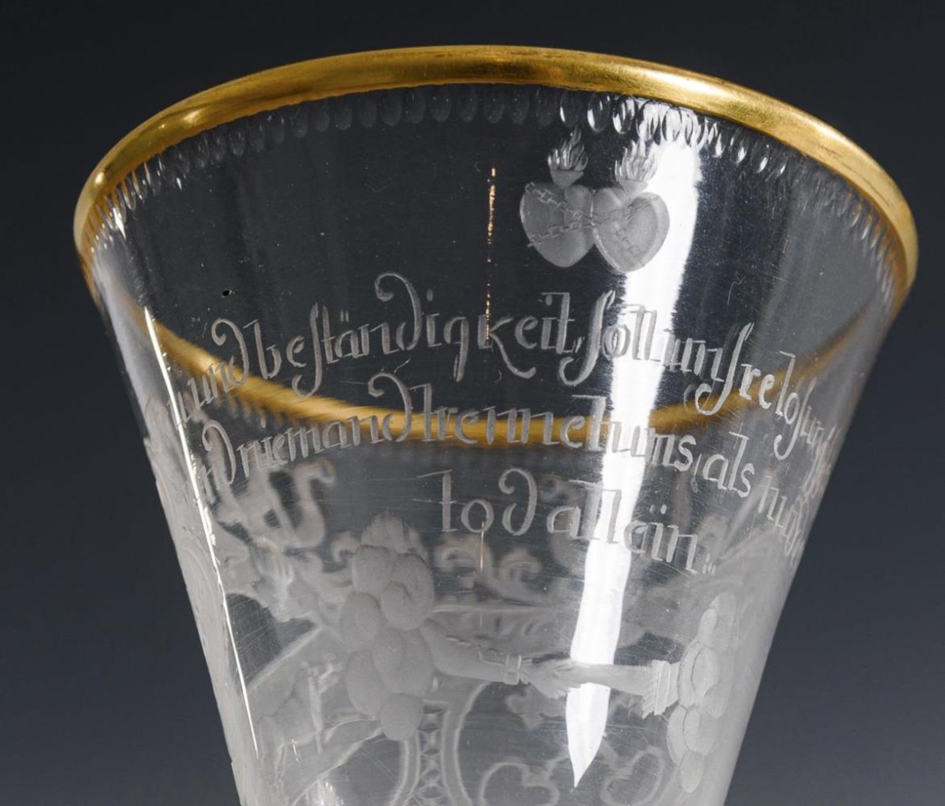 Barockes Kelchglas mit Holzfuß. - Image 3 of 4