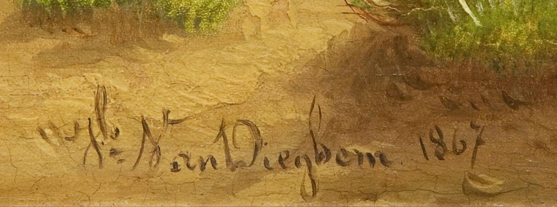 DIEGHEM, Joseph van (1843 Hal - 1885 Brüssel). Schafe und Enten in Sommerlandschaft. - Bild 4 aus 4