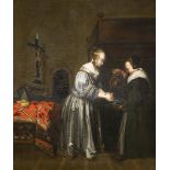 BORCH, Gerard ter, Kopie nach (1617 Zwolle - 1681 Deventer). Eine Dame wäscht sich die Hände.