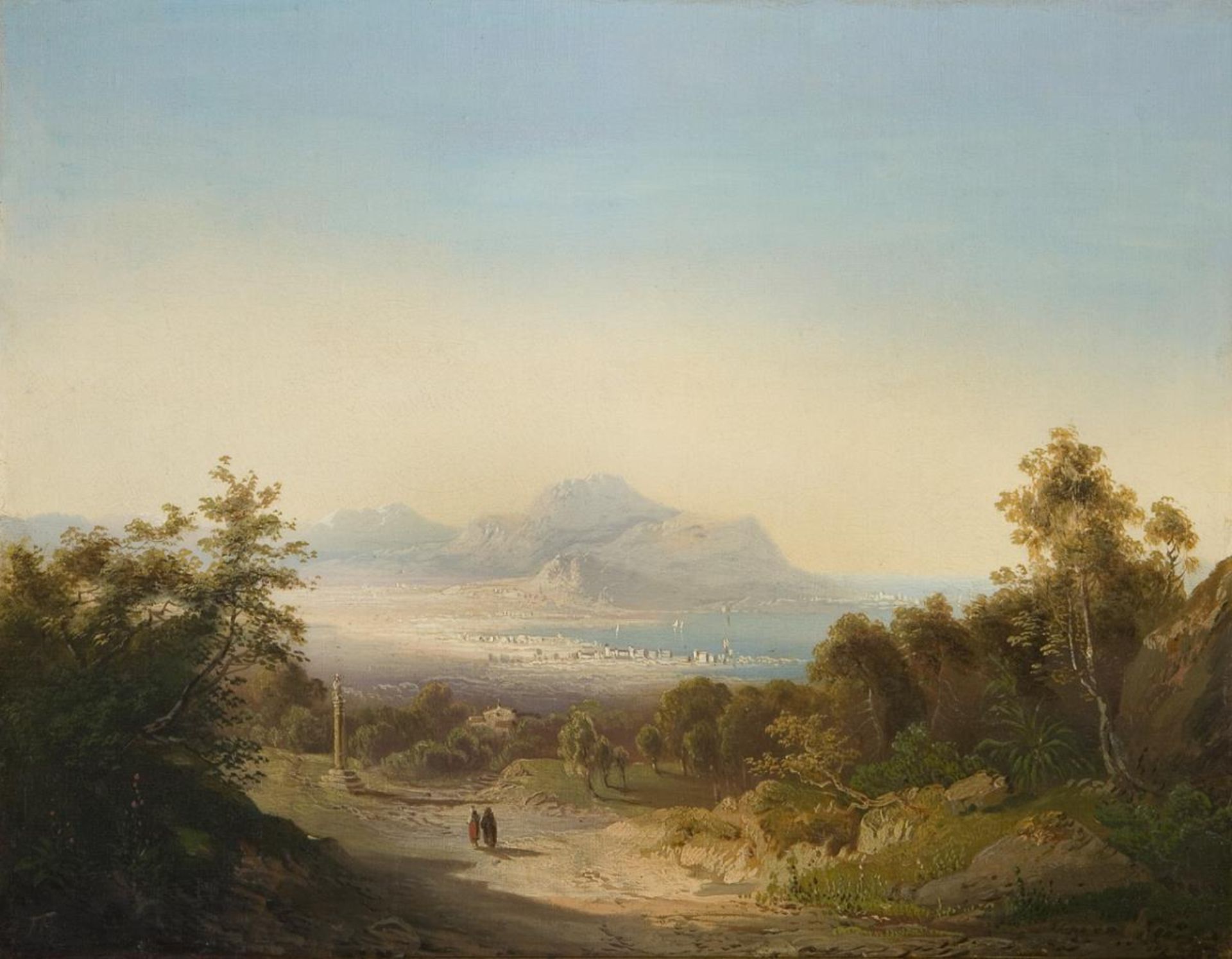 FABER, Traugott zugeschrieben (1786 Dresden - 1863 Dresden). Blick auf Palermo und Monte Pellegrino.