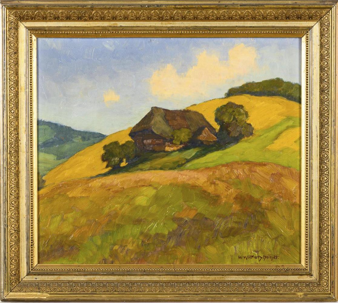 WICKERSHEIMER, Wilhelm (1885 - 1968). Gebirgshütte im Sonnenschein. - Image 2 of 3