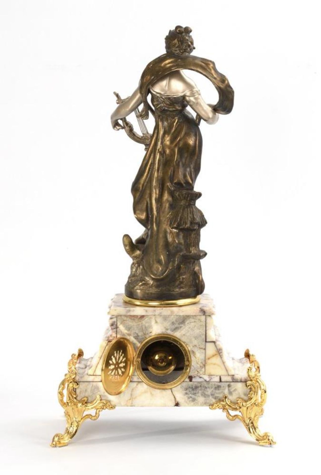 Große Pendule mit Lyraspielerin "Muse Champêtre".. F. Marti. - Bild 4 aus 5