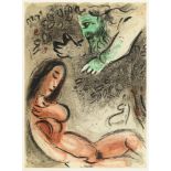 CHAGALL, Marc (1887 Ljosna - 1985 Saint-Paul-de-Vence). "Eva wird von Gott verdammt".