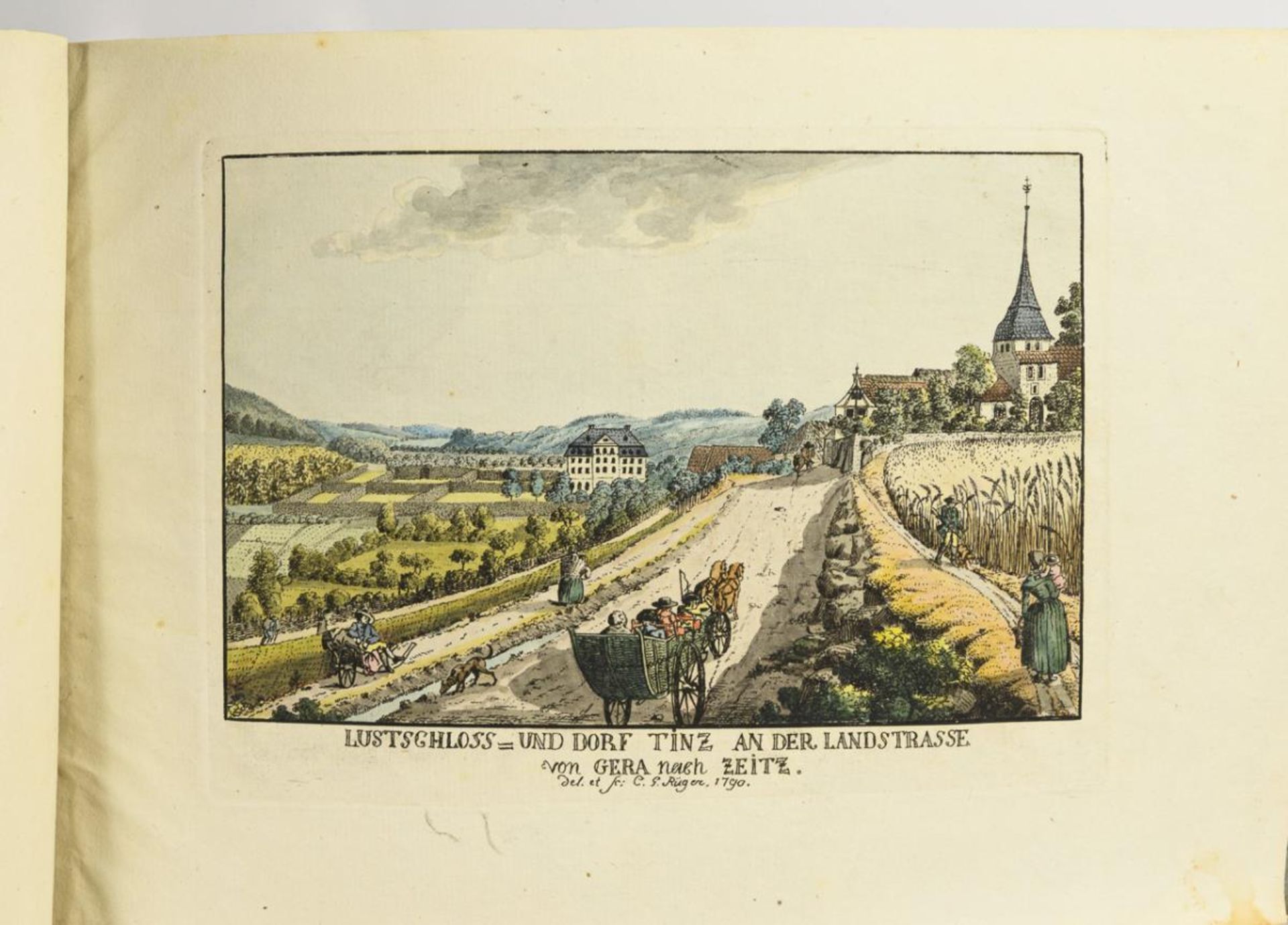 RÜGER, Carl Gottlob (1761 Annaberg - 1799 Kamsdorf). Heft mit "Ansichten von Gera und Umgebung". - Image 5 of 5