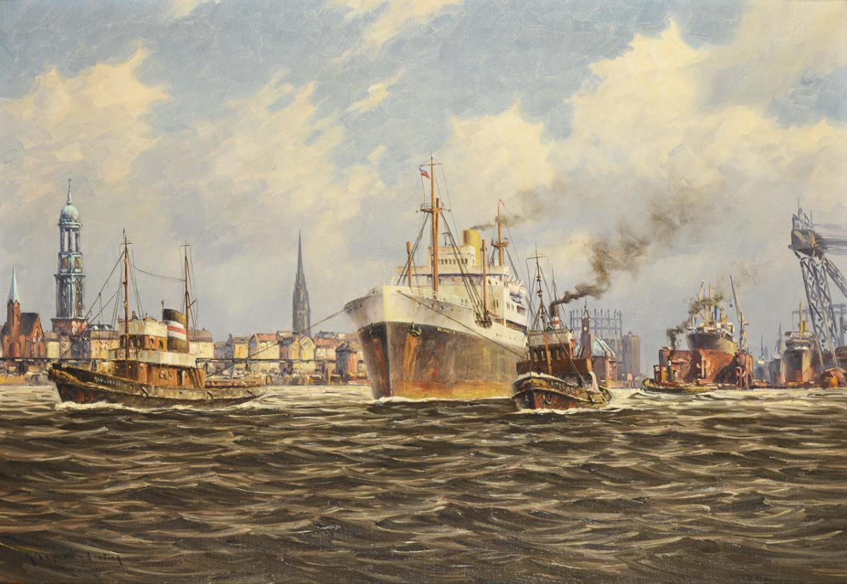 MEYER-NIETING, Karl (1900 Hamburg - 1980 ebd.). Hamburger Hafen.