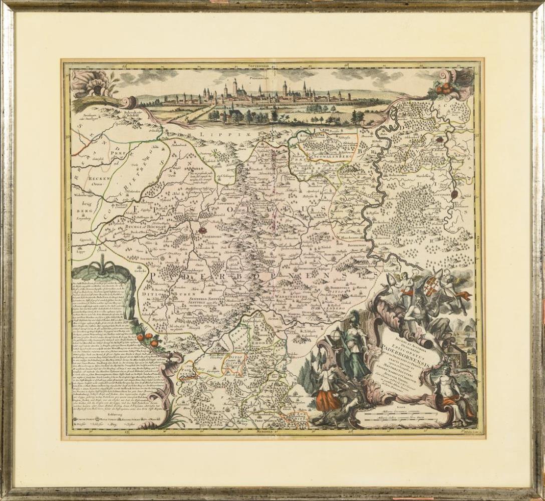 LOTTER, Tobias Conrad (1717 - 1777 Augsburg). Karte des Hochstifts Paderborn. - Image 2 of 2