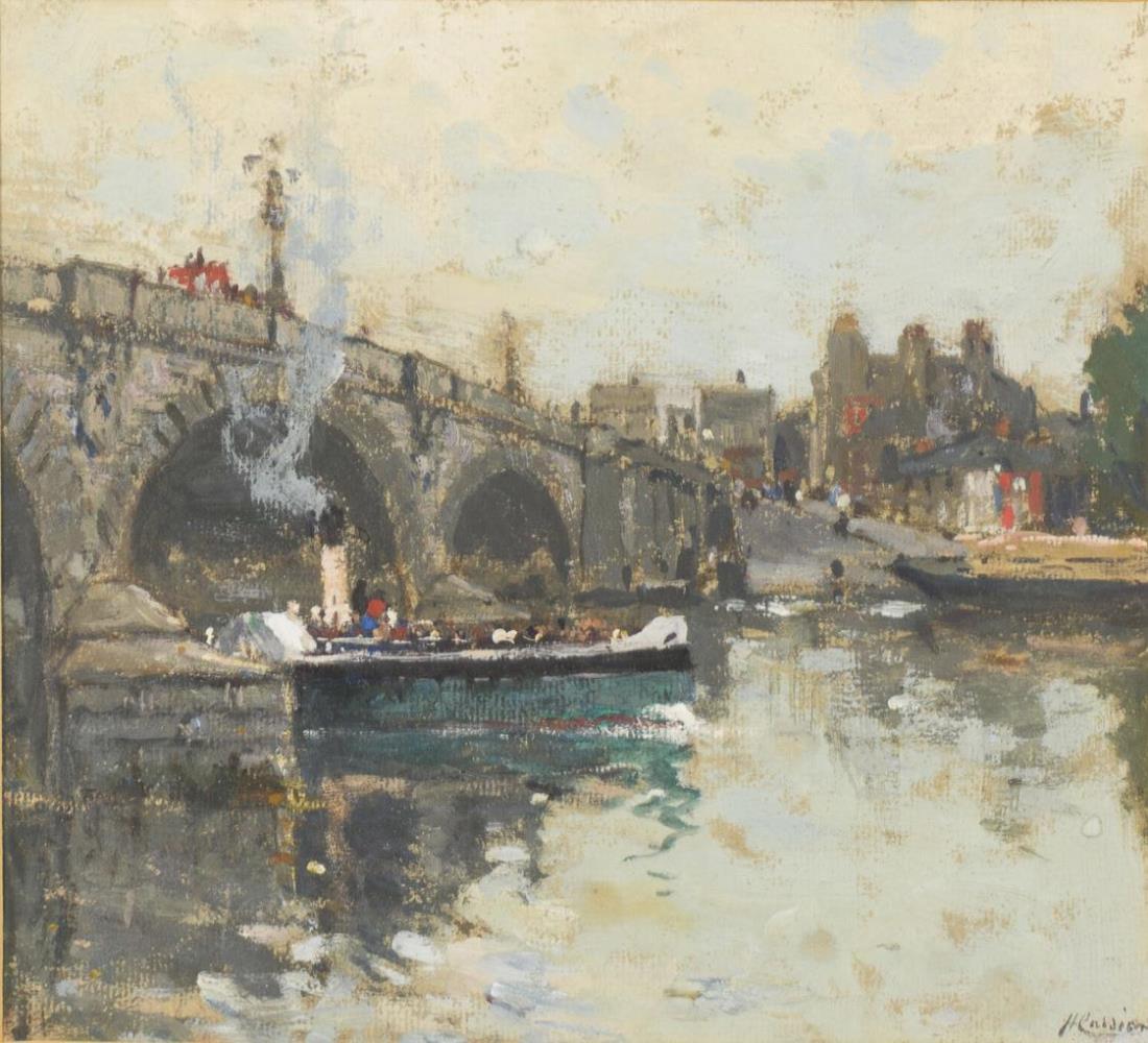CASSIERS, Henri (1858 Antwerp - 1944 Ixelles). Brücke an der Seine Paris.