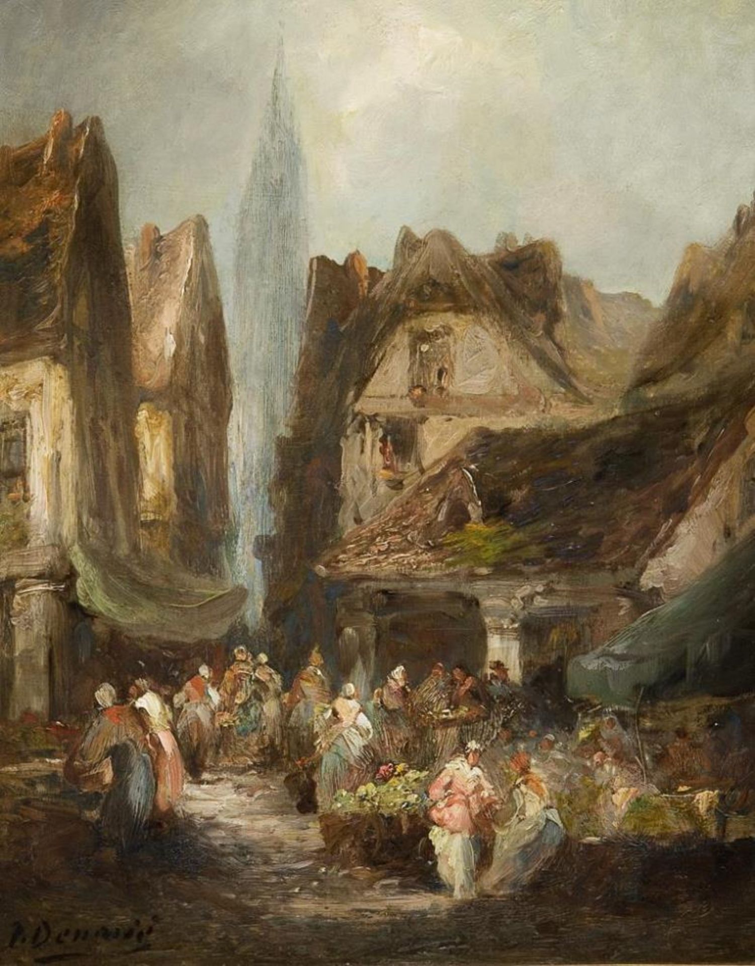 DENARIE, Paul (1859 Paris - 1942 Paris). Marktszene in Rouen.