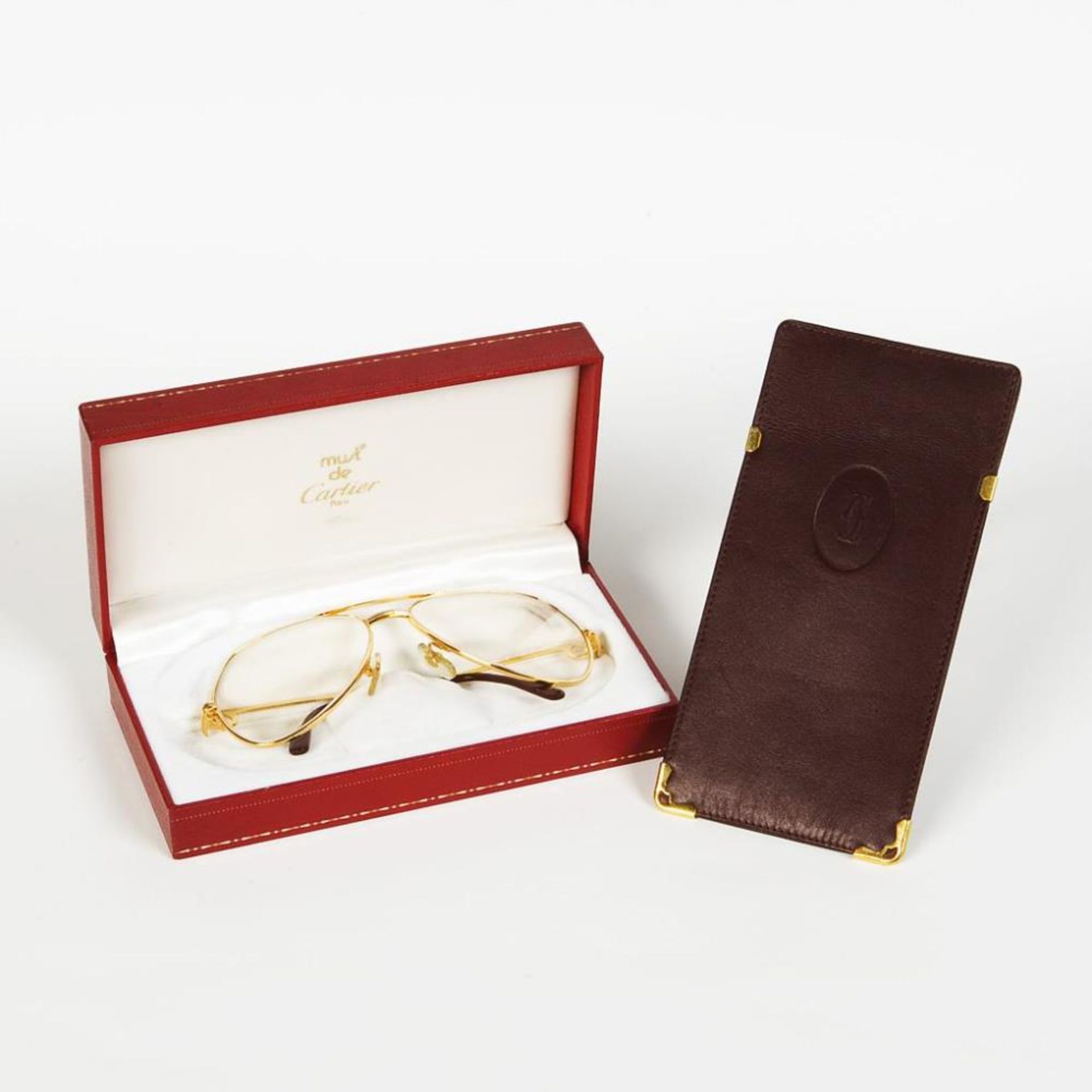 Cartier-Brille mit Original-Lederetui, Box.