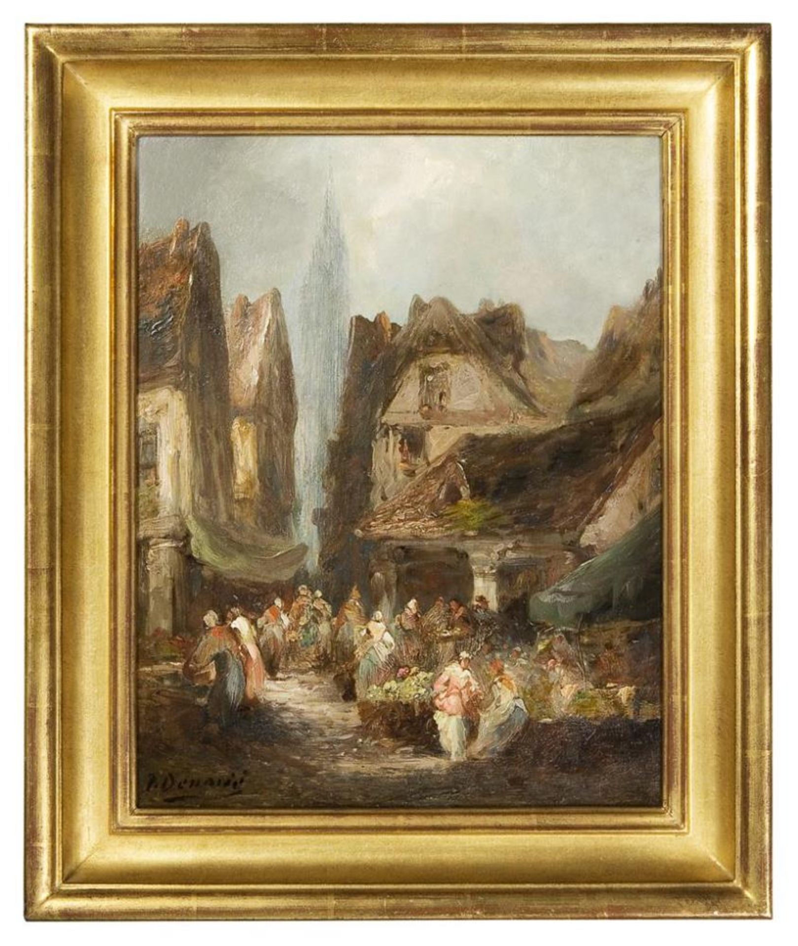 DENARIE, Paul (1859 Paris - 1942 Paris). Marktszene in Rouen. - Image 2 of 4