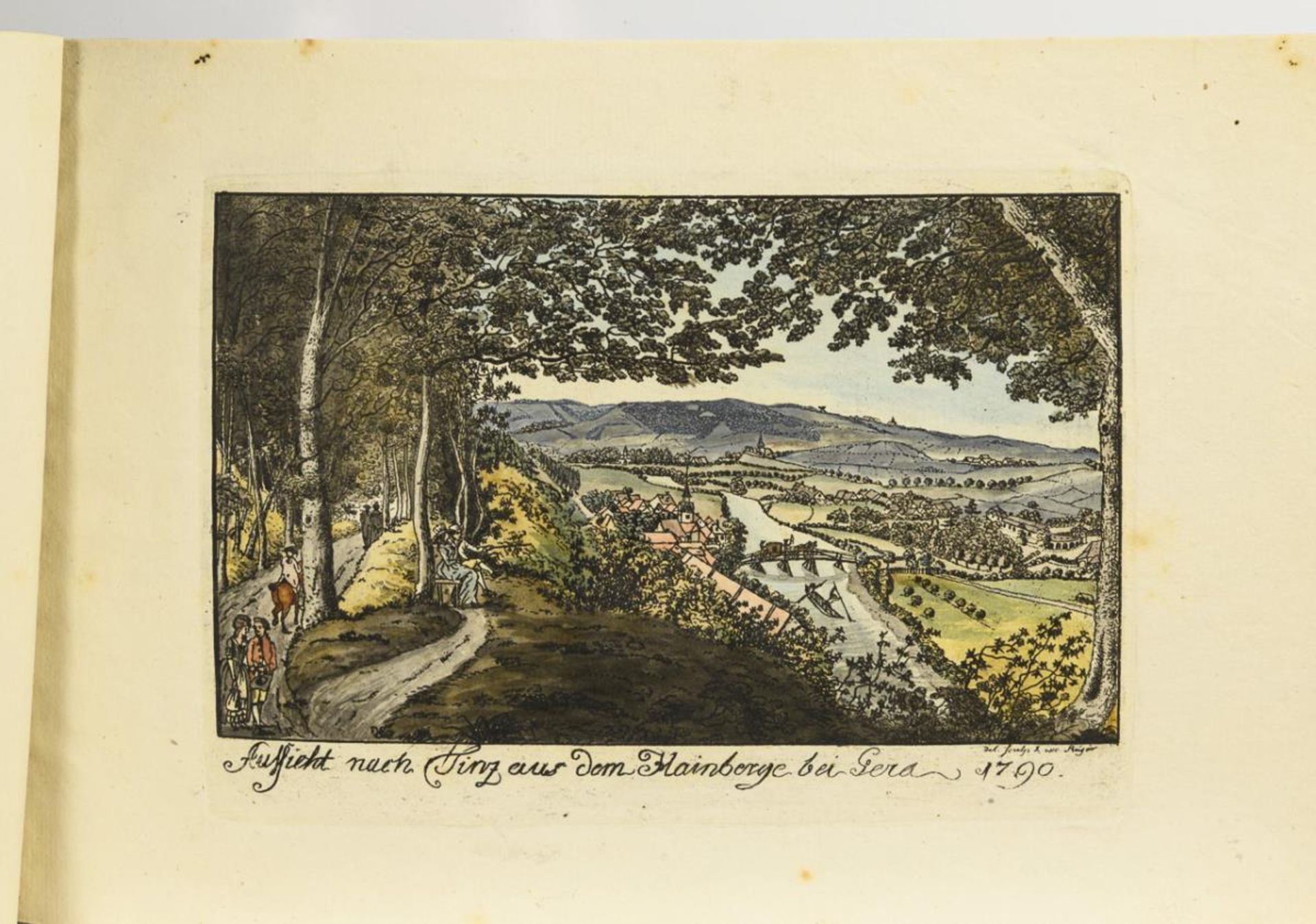 RÜGER, Carl Gottlob (1761 Annaberg - 1799 Kamsdorf). Heft mit "Ansichten von Gera und Umgebung". - Image 4 of 5