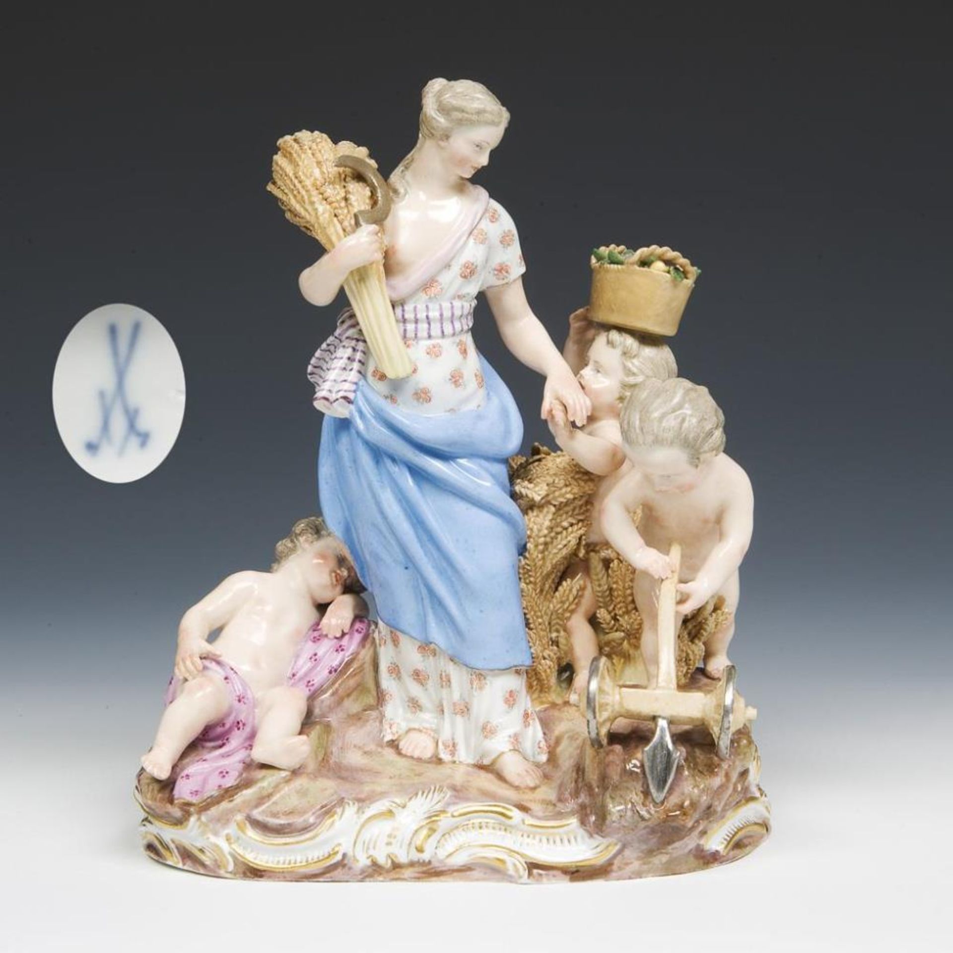 Ceres mit Amoretten.  Meissen.