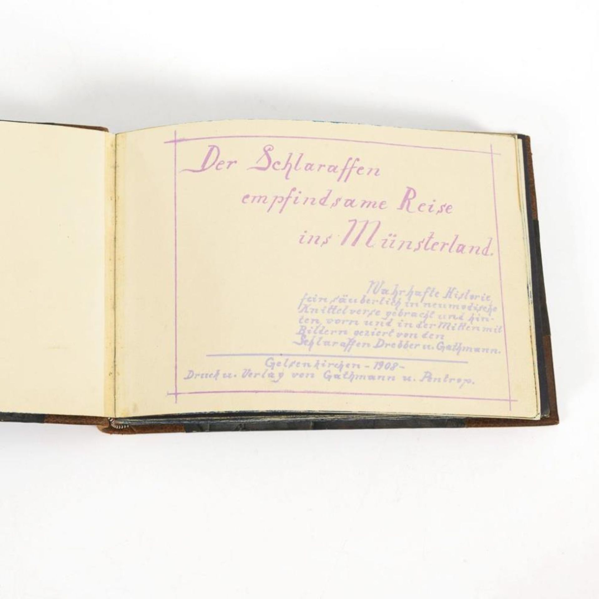 Handgeschriebenes Reisetagebuch der "Schlaraffen" von 1908.