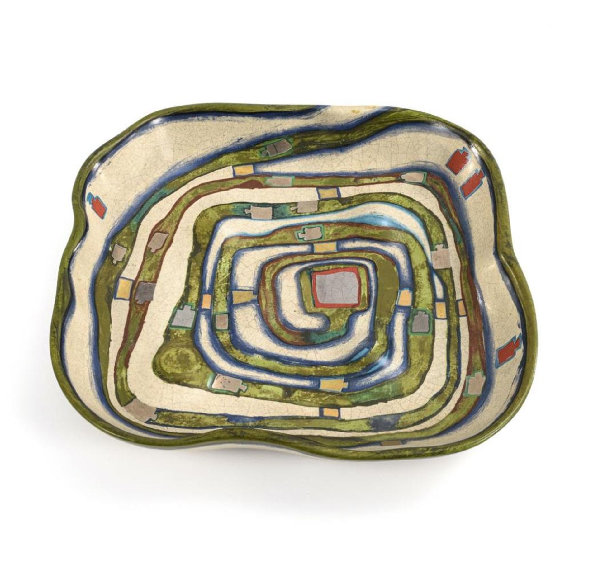 Friedensreich Hundertwasser: Reliefschale "Spiralental".  Rosenthal, Selb.