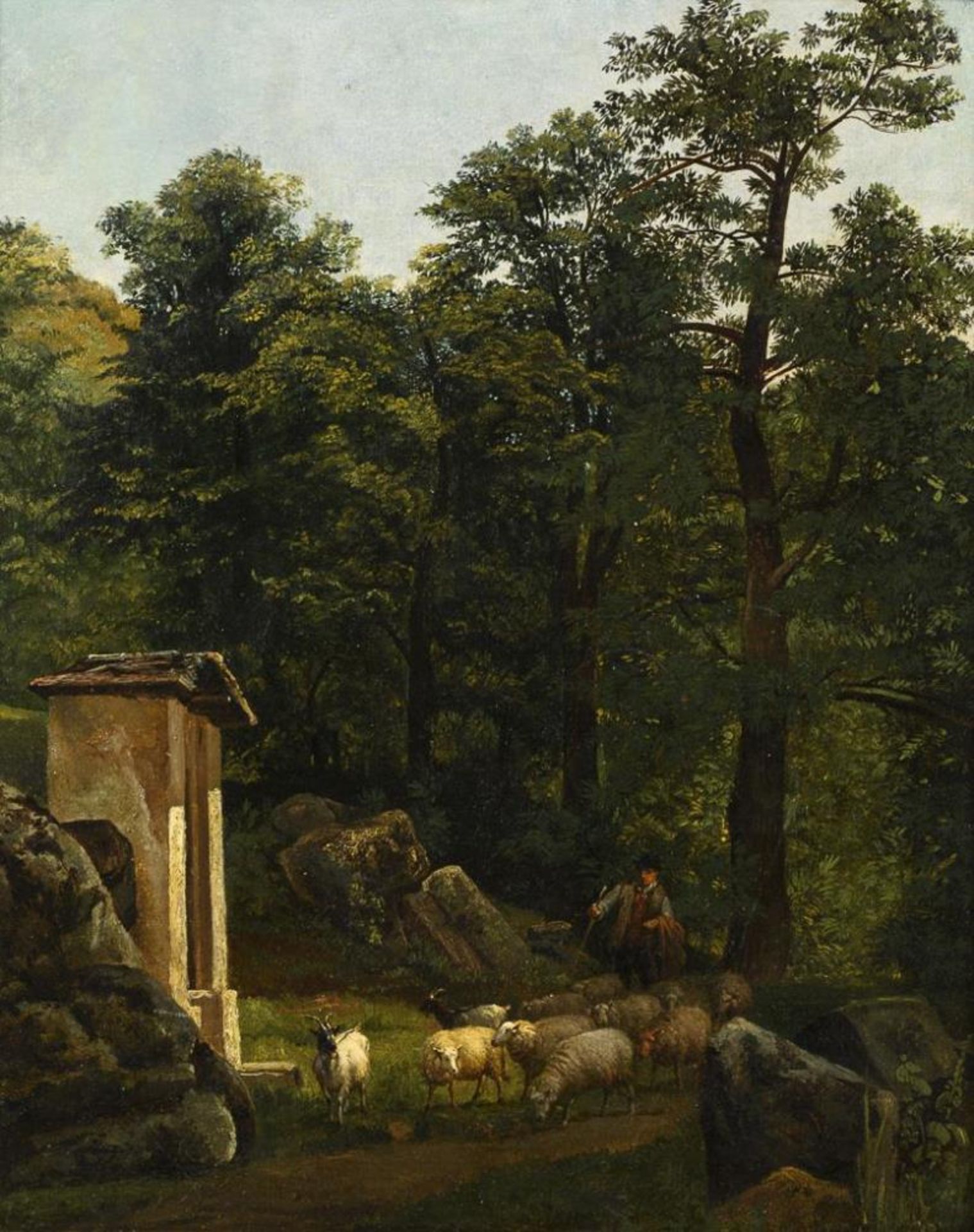 CALAME, Alexandre zugeschrieben. Landschaft mit Schafen.