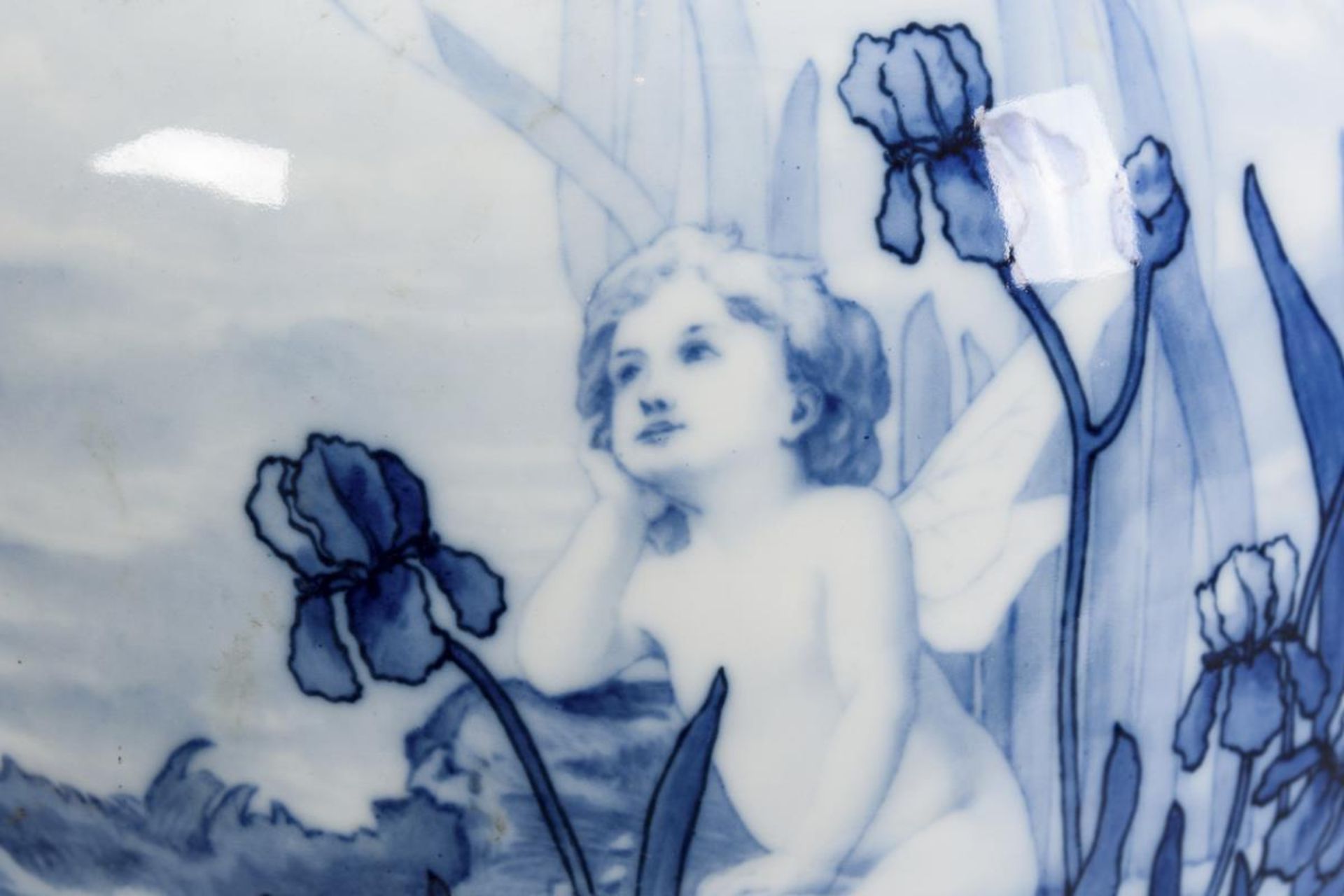 Seltene Jugendstil-Vase mit Blaumalerei. Pirkenhammer. - Image 5 of 8