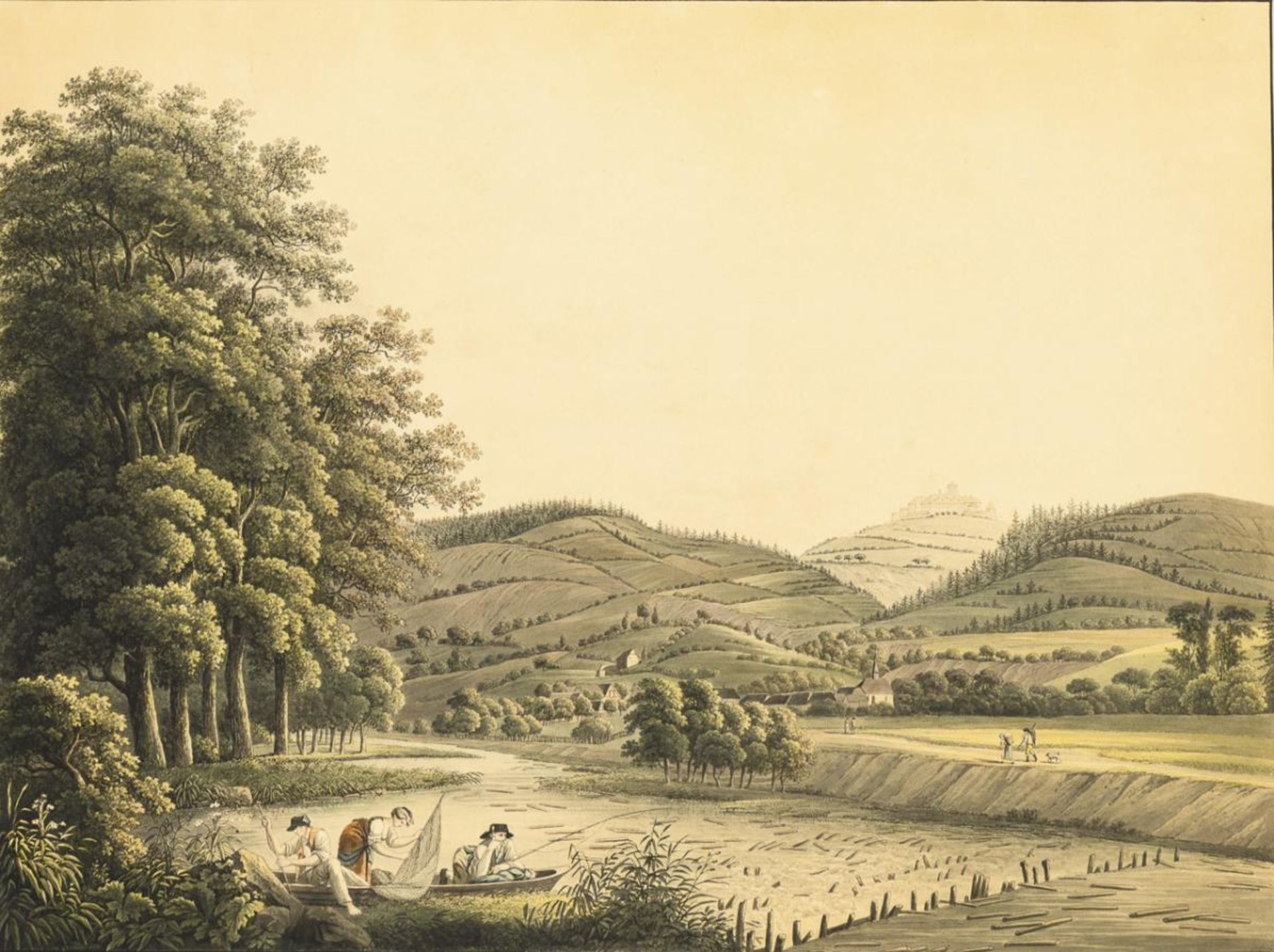 ROTHE, Wilhelm (1783 - 1845). Blick auf die Leuchtenburg bei Kahla an der Saale.