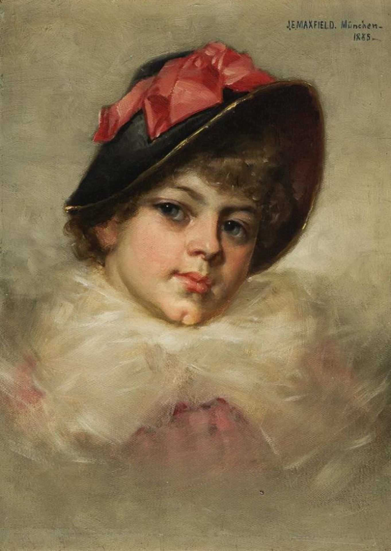 MAXFIELD, James Emery (1848 Detroit - unbekannt). Kleine Kokette mit Hut.