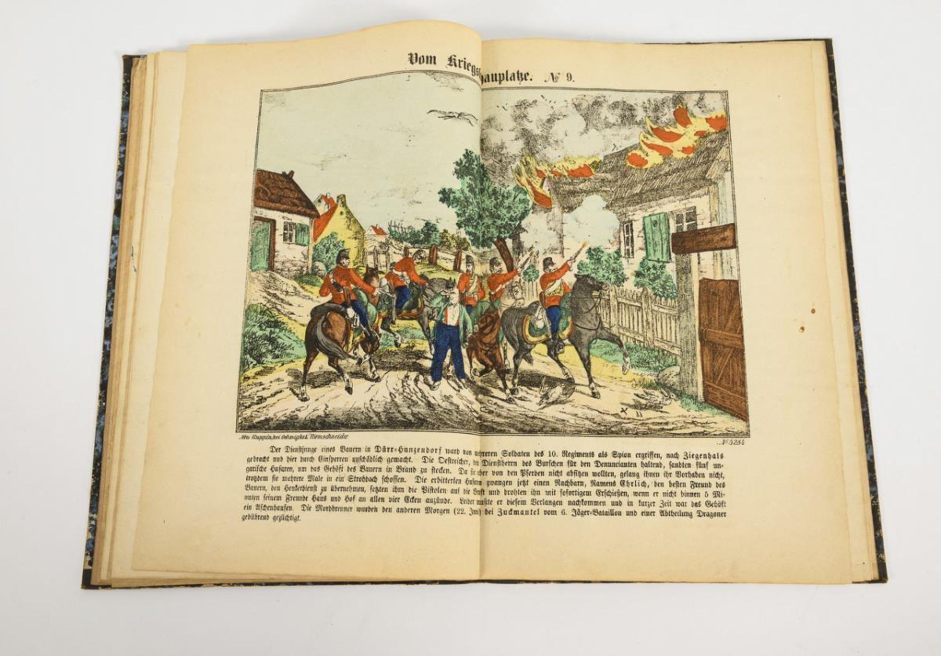 Neuruppiner Bilderbogen mit militärischen Darstellungen zum Krieg 1866. - Image 3 of 4