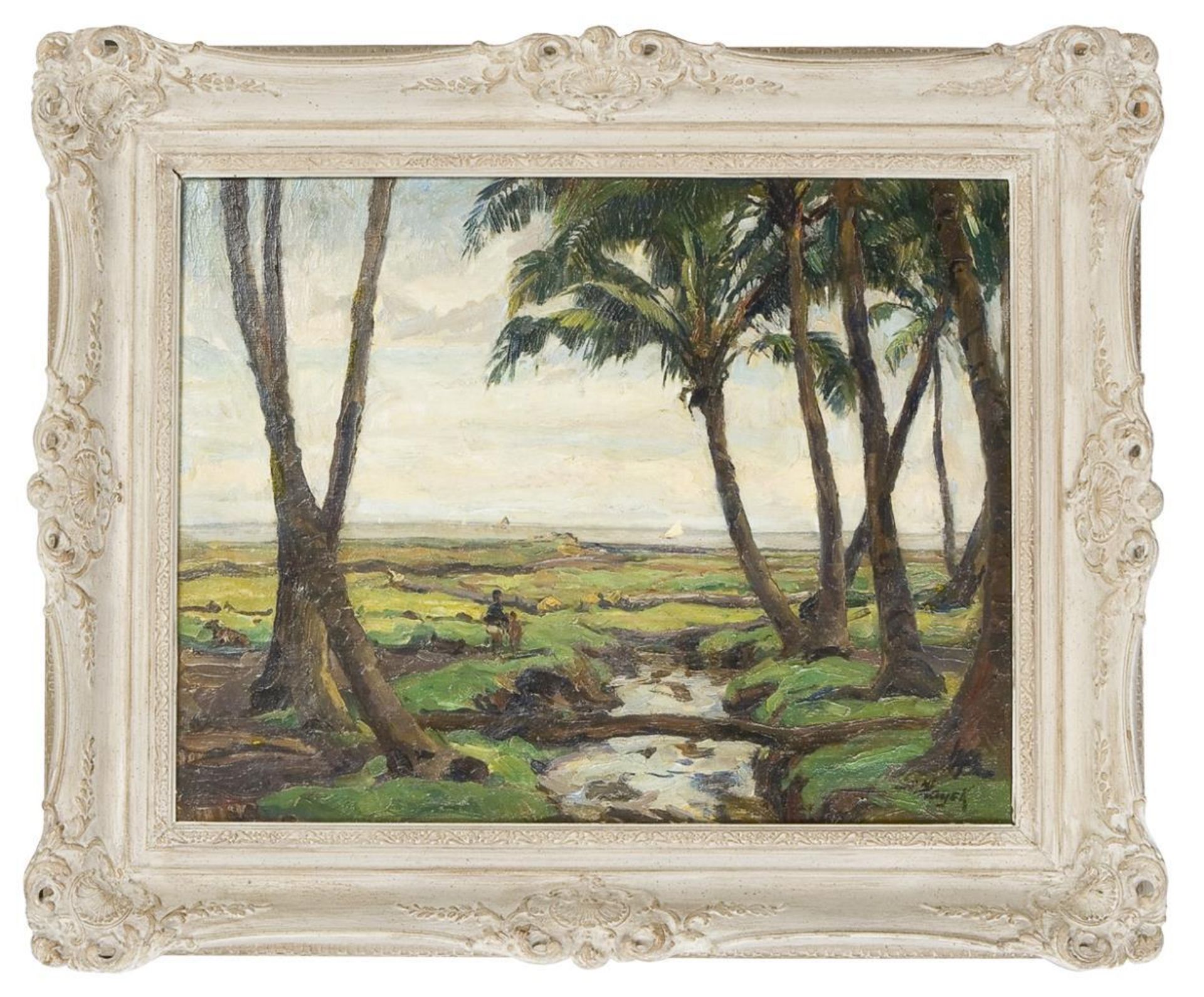 HAYEK, Hans von (1869 Wien - 1940 München). Landschaft auf Java-Indonesien. - Bild 2 aus 4