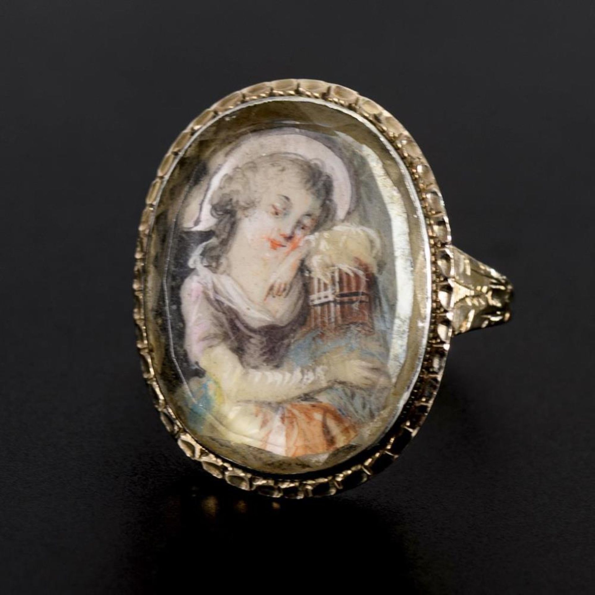 Antiker Ring mit Miniatur um 1780. - Image 2 of 3