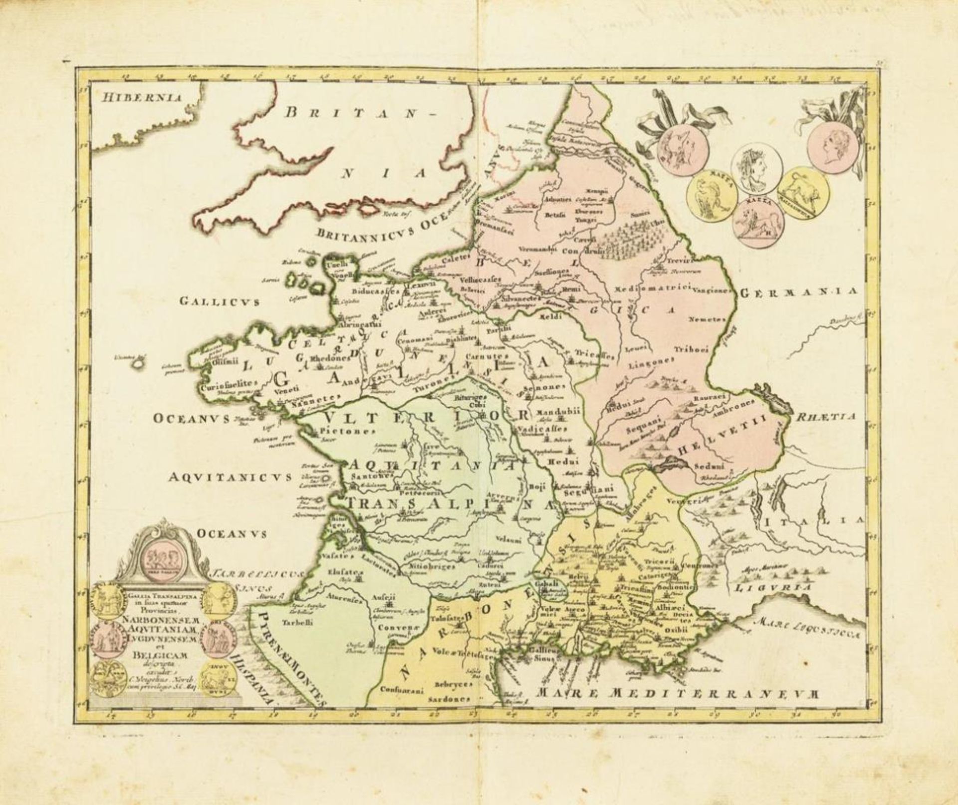 EIGEL, Christoph d. Ä. (1654 Redwitz - 1725 Nürnberg). 2 Landkarten: Gallia Belgica und Gallia Trans - Bild 3 aus 3