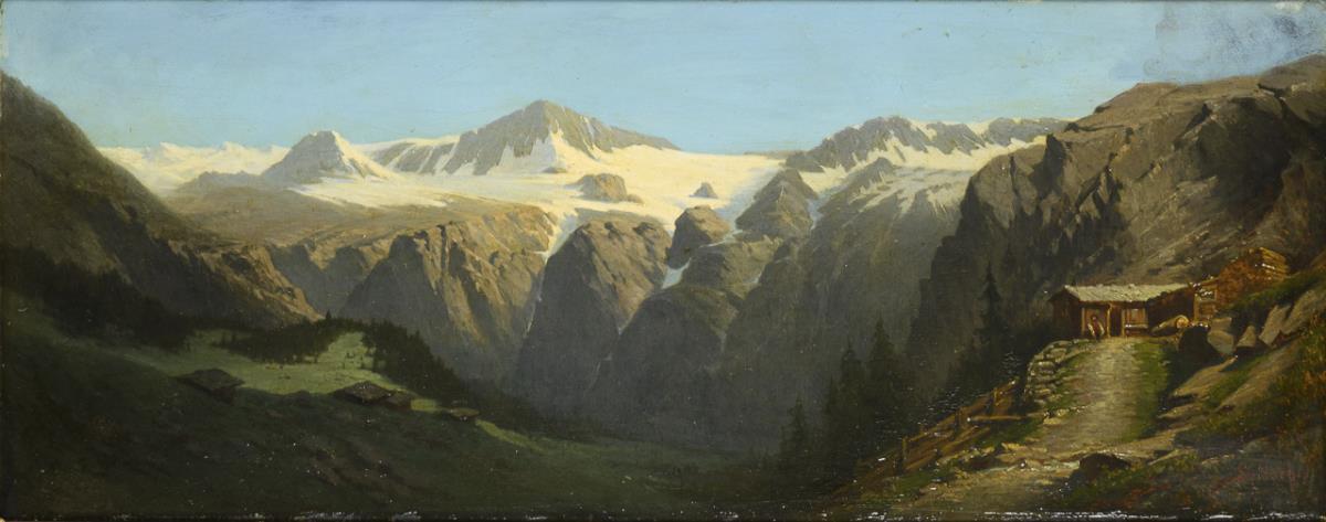 SELBACH, Friedrich. Hochgebirge mit Staffage.