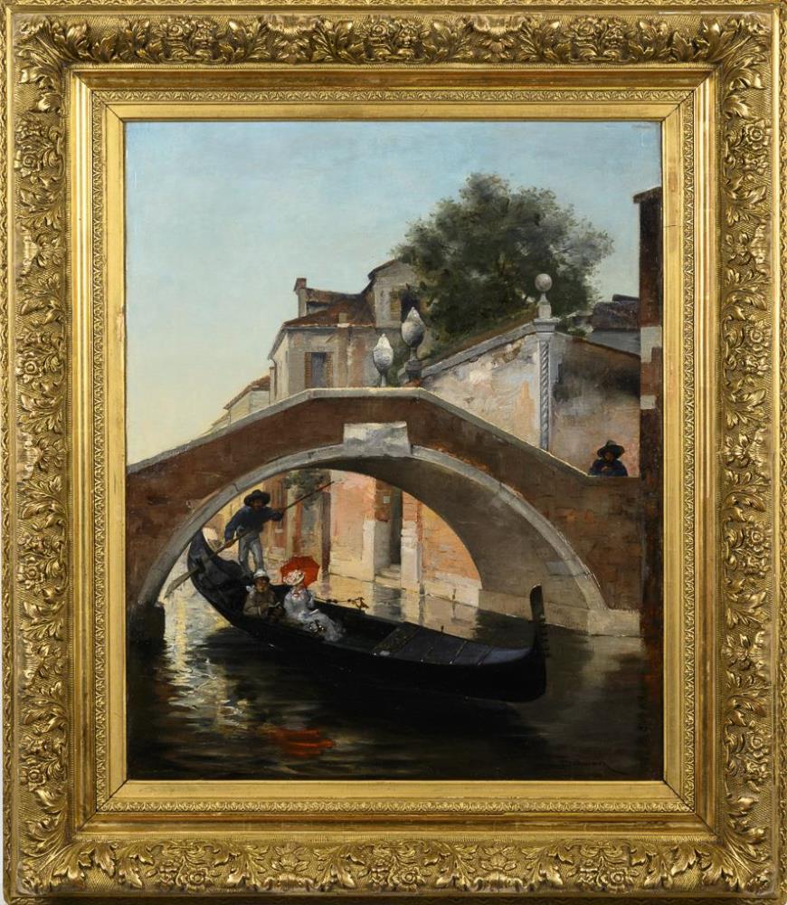 SCHOMMER, François (1850 Paris - 1935 Neuilly-sur-Seine). Gondelfahrt in Venedig . - Image 3 of 6
