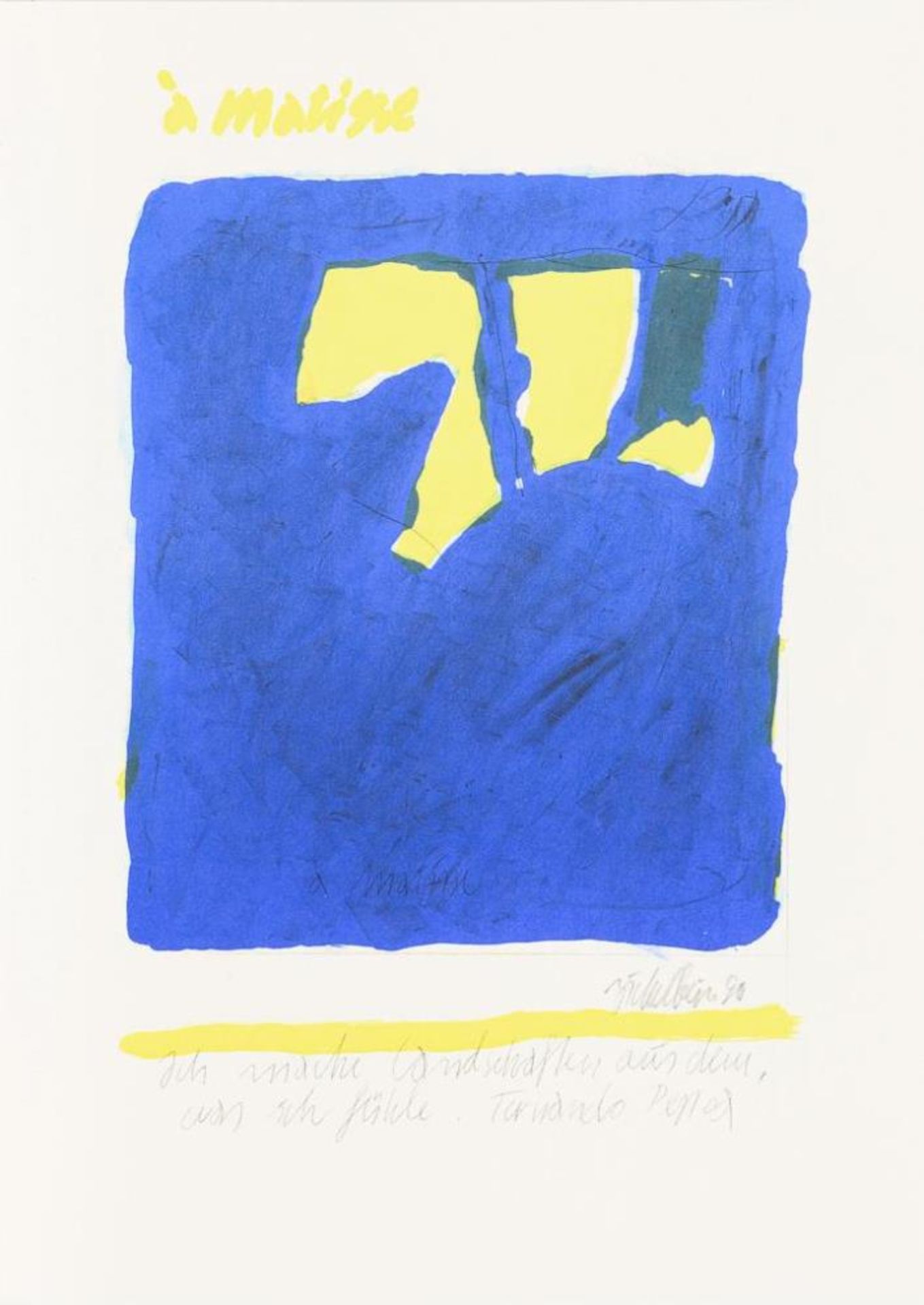 ZICKELBEIN, Horst (*1926 Frankfurt/Oder). "Hommage á ... Matisse, Monet, Rodin, Poliakoff".