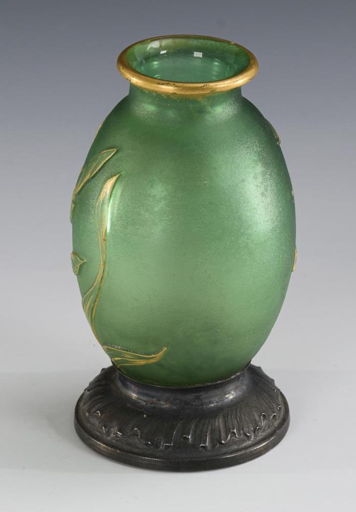 Kleine Jugendstil-Vase mit Silbermontierung. Daum. - Image 2 of 3