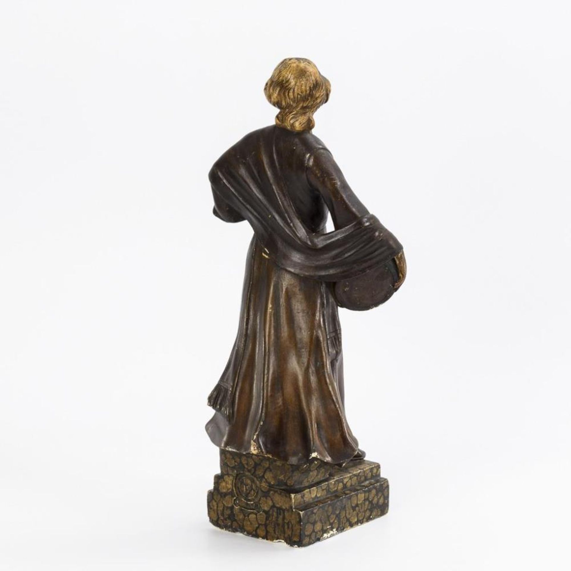 Jugendstil-Dame mit Tambourin.  Kölner Kunstfiguren-Fabrik, H. & M. Löhnberg. - Bild 3 aus 5