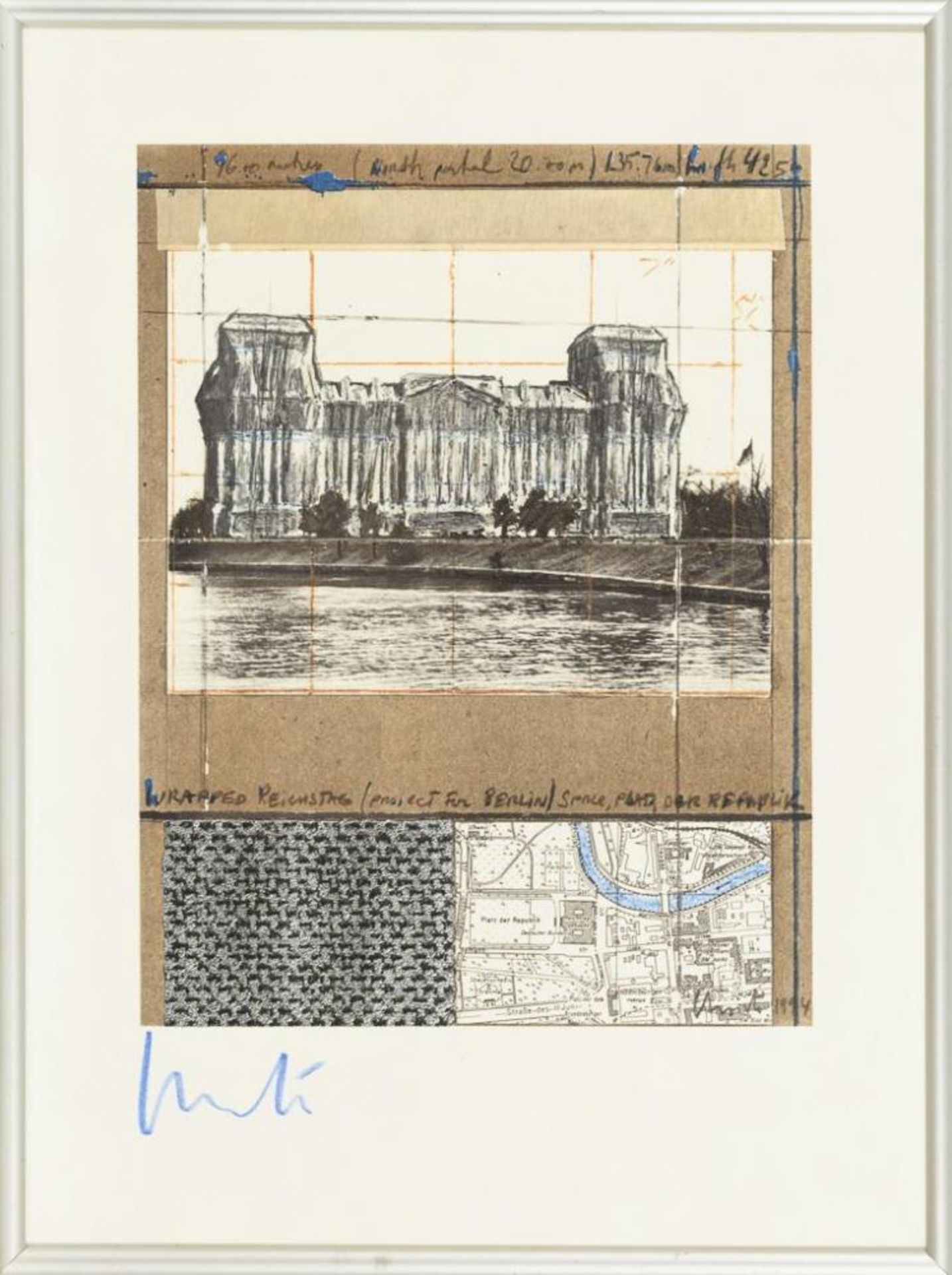 CHRISTO (1935 Gabrowo - 2020 New York City). "Wrapped Reichstag".