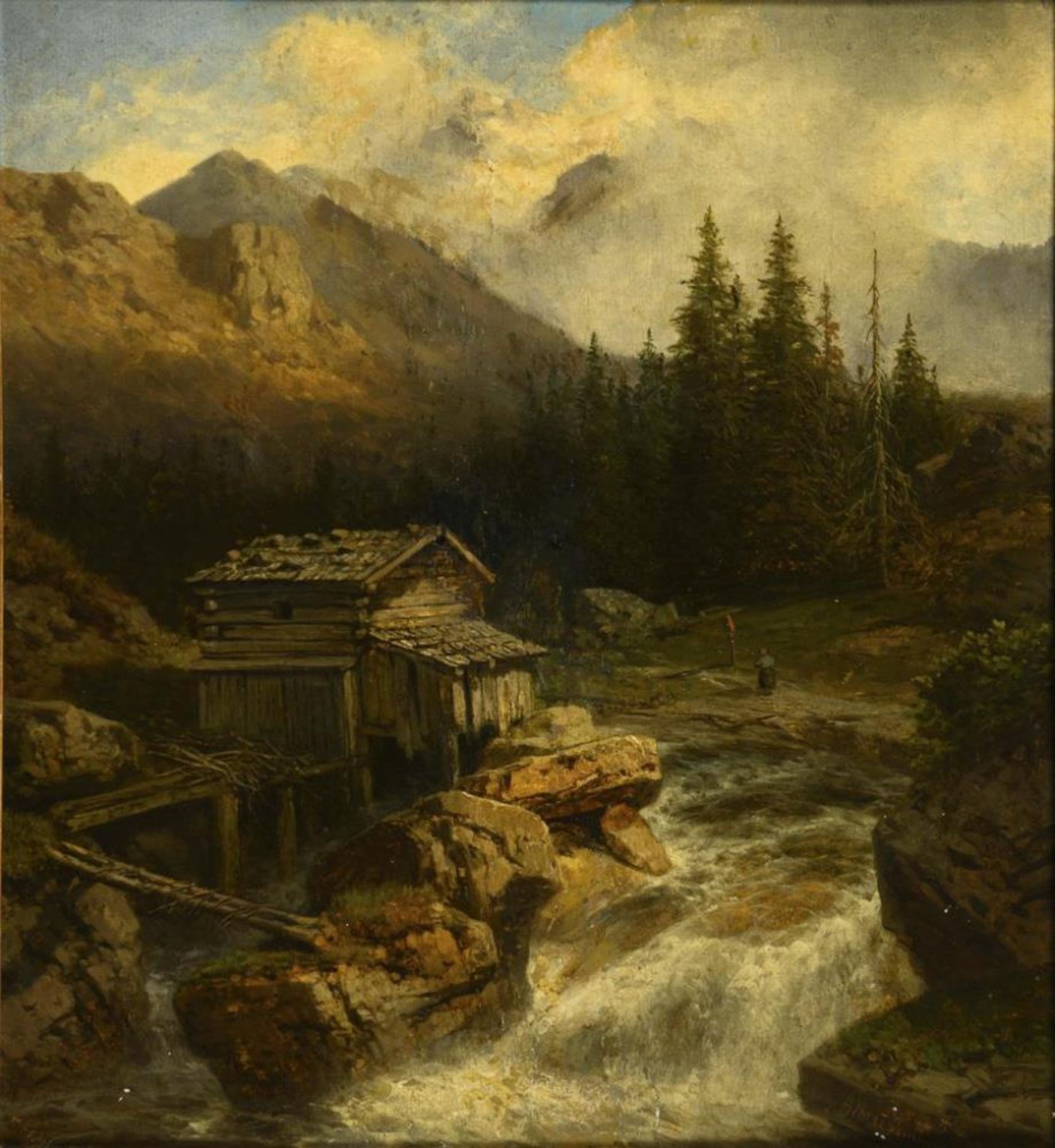 ZIMMERMANN, Albert August (1808 Zittau - 1888 München). Zwei romantische Alpenlandschaften. - Image 2 of 5