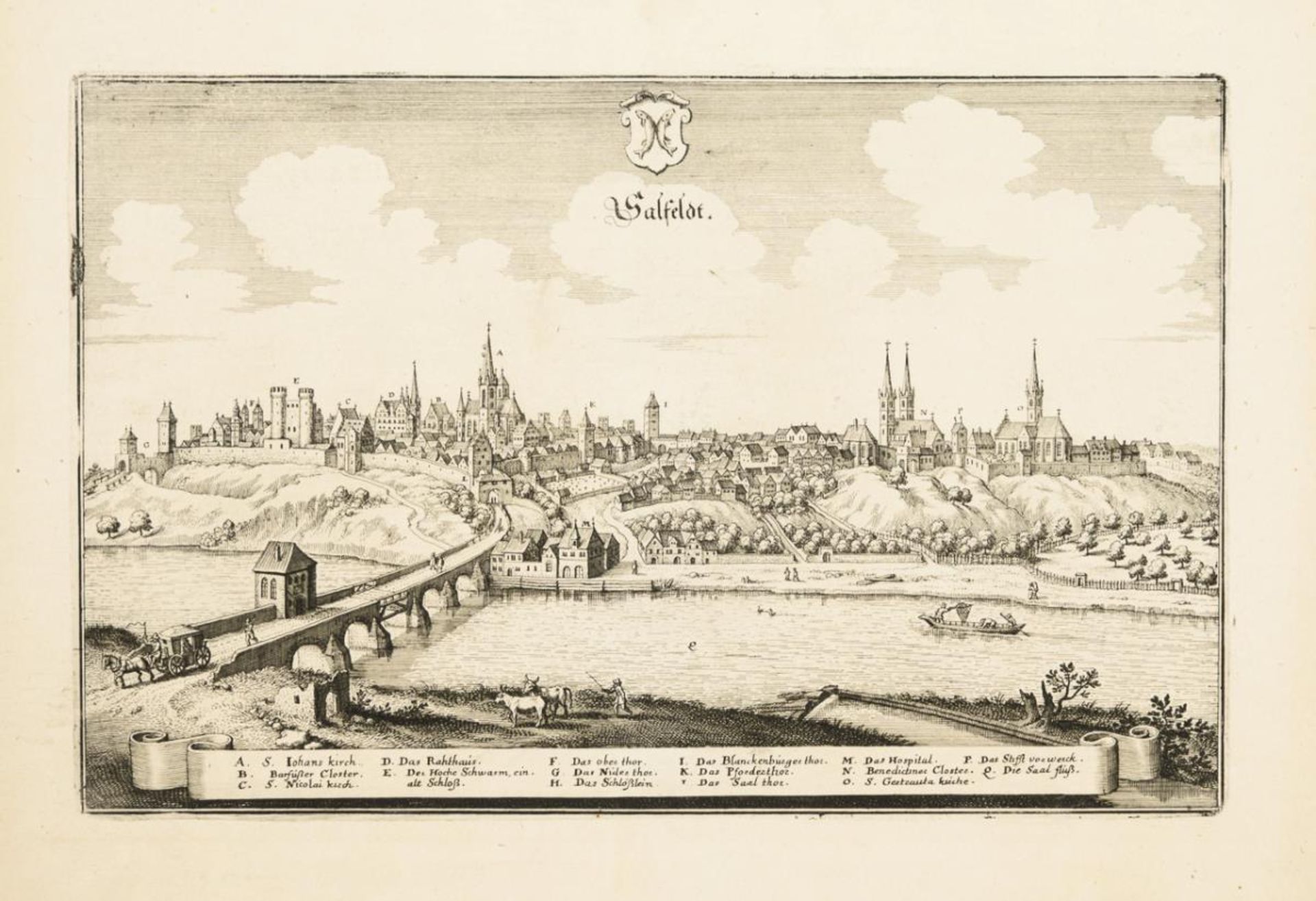 MERIAN, Matthäus d. Ä. (1593 Basel - 1650 Schwalbach). Ansicht der Stadt Saalfeld.