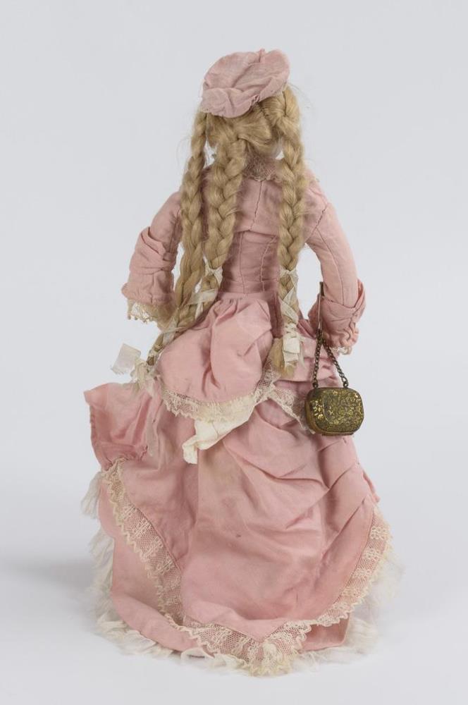 Zierliches Brustkopfmädchen mit rosa Kleid. Modepuppe French Type. - Image 3 of 6
