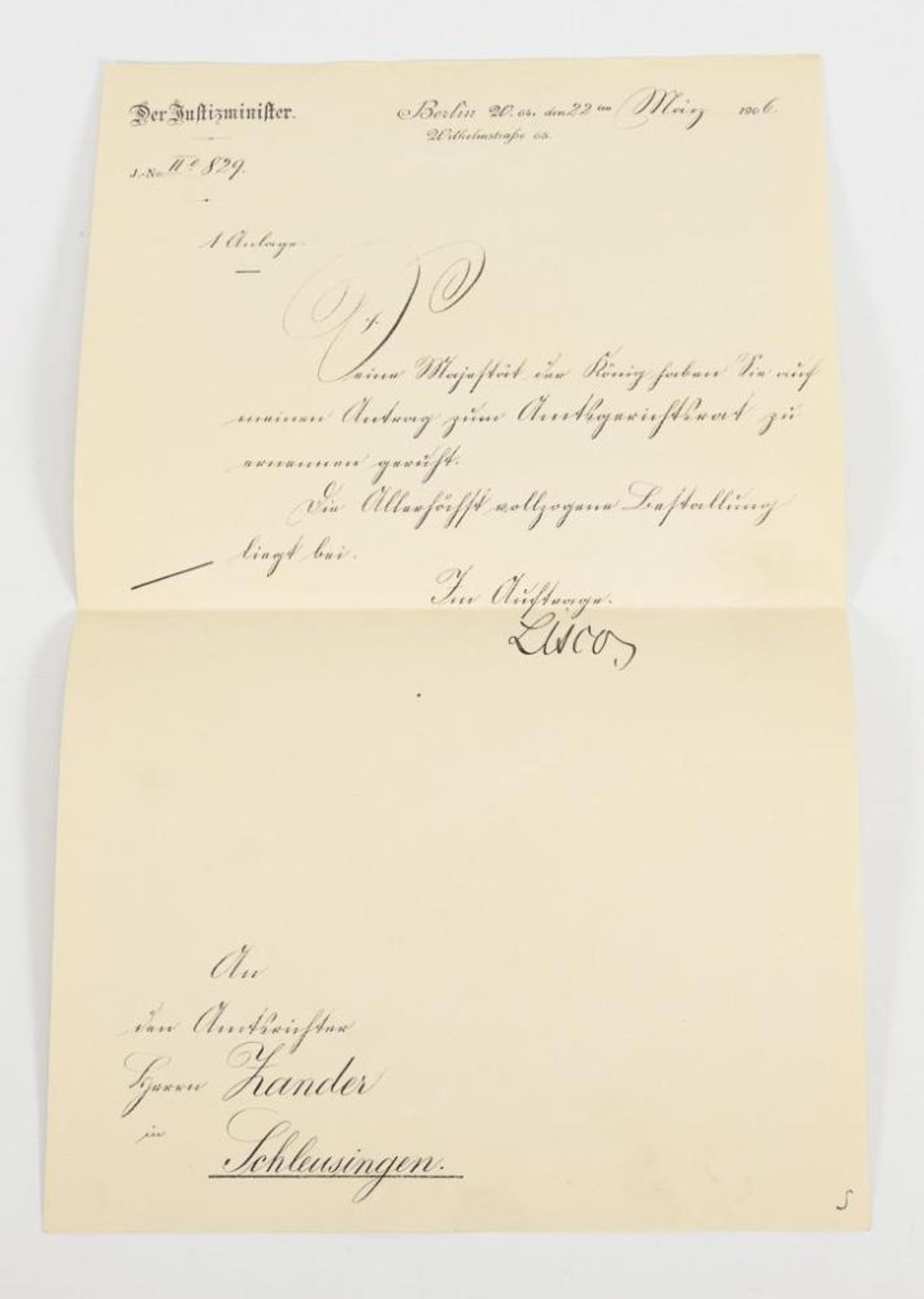 Bestallungsurkunde mit Unterschrift von Kaiser Wilhelm II. - Image 2 of 3