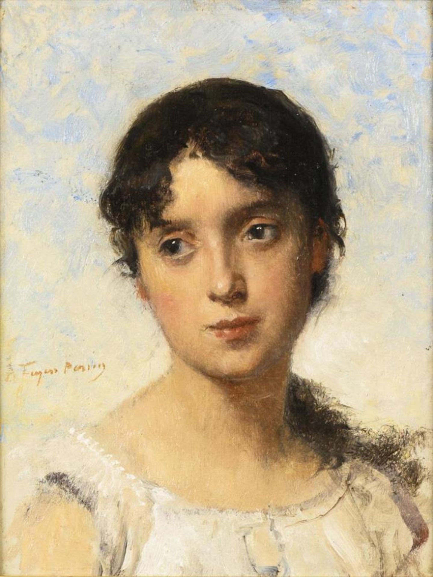 FEYEN-PERRIN, François Nicolas Auguste (1826 Bey-sur-Seille - 1888 Paris). Mädchenbildnis. - Image 2 of 4