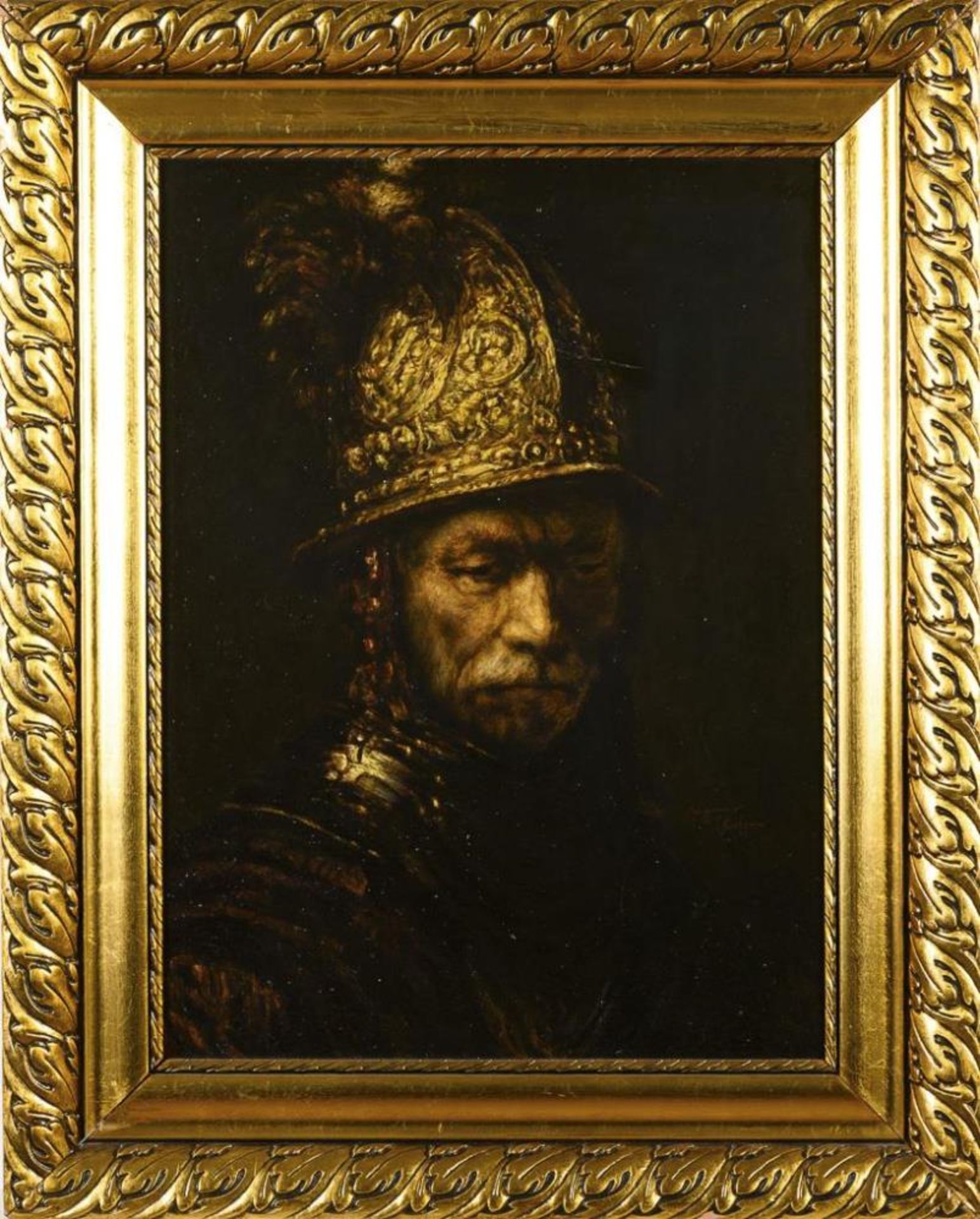 REMBRANDT Umkreis - Kopie nach. Der Mann mit dem Goldhelm. - Image 2 of 3