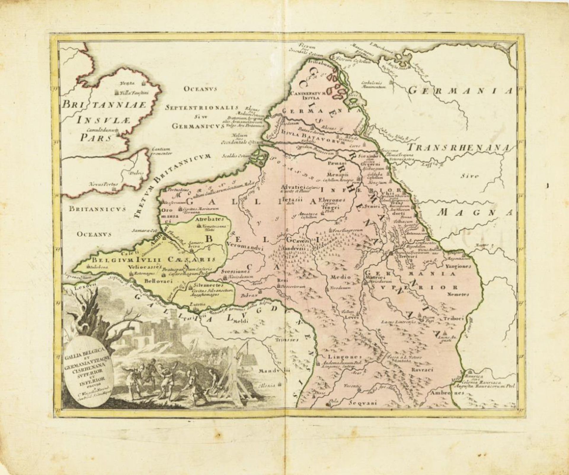 EIGEL, Christoph d. Ä. (1654 Redwitz - 1725 Nürnberg). 2 Landkarten: Gallia Belgica und Gallia Trans - Bild 2 aus 3