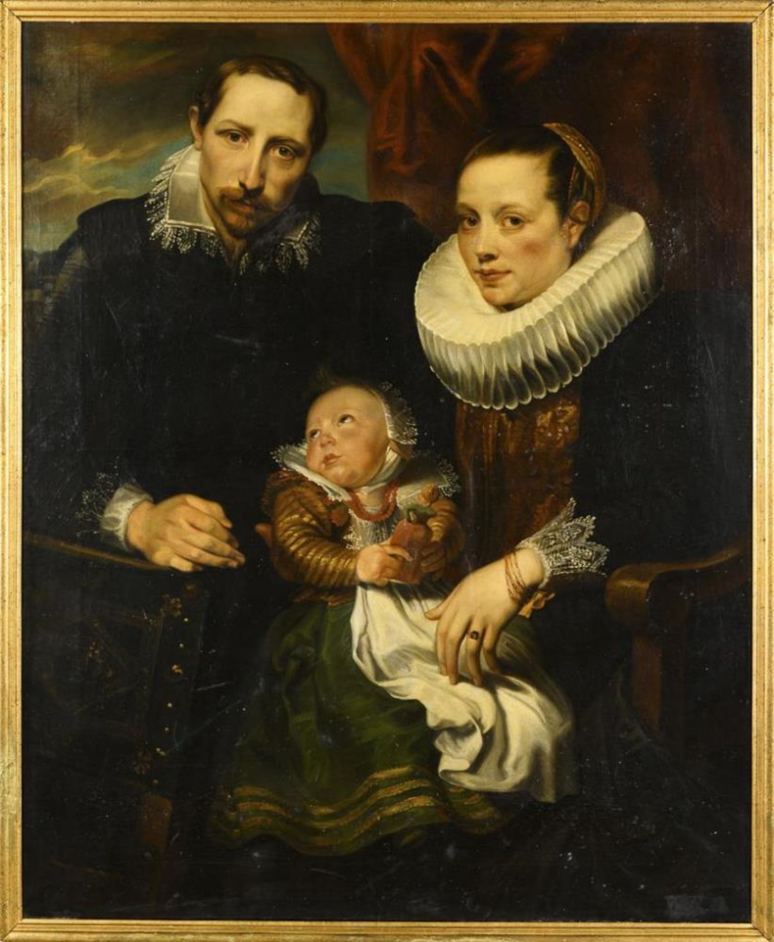 DYCK, Anton van  - Kopie nach. Familienbildnis des Malers Frans Snyders mit Frau und Kind.