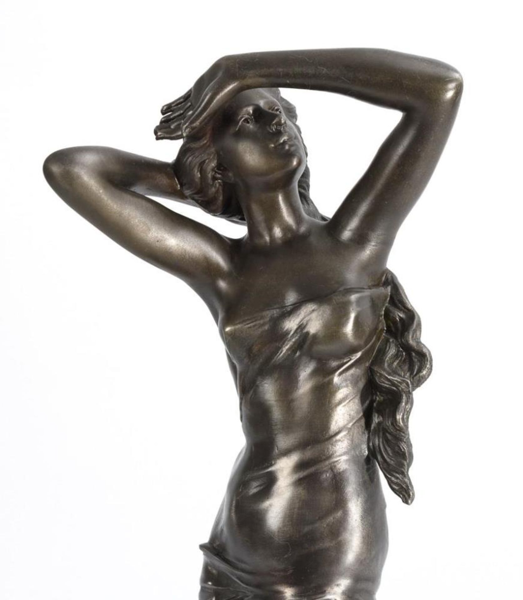 Pendule mit Jugendstil-Frauenfigur "Aube".. Vincenti & Cie. - Image 3 of 4