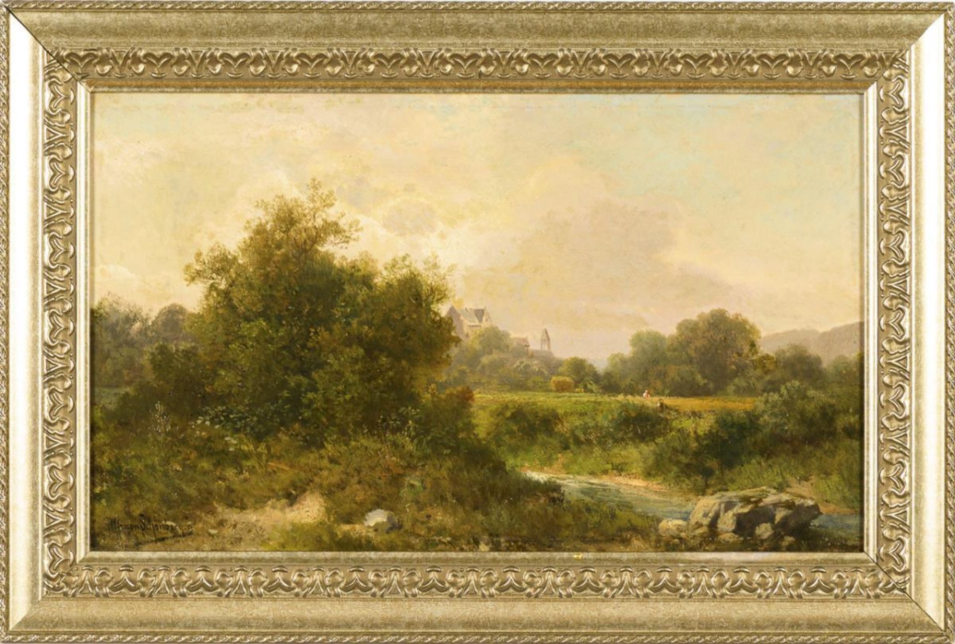 SCHÖNBERGER, Alfred von (1845 Graz - 1907 München). Süddeutsche Landschaft. - Bild 2 aus 3