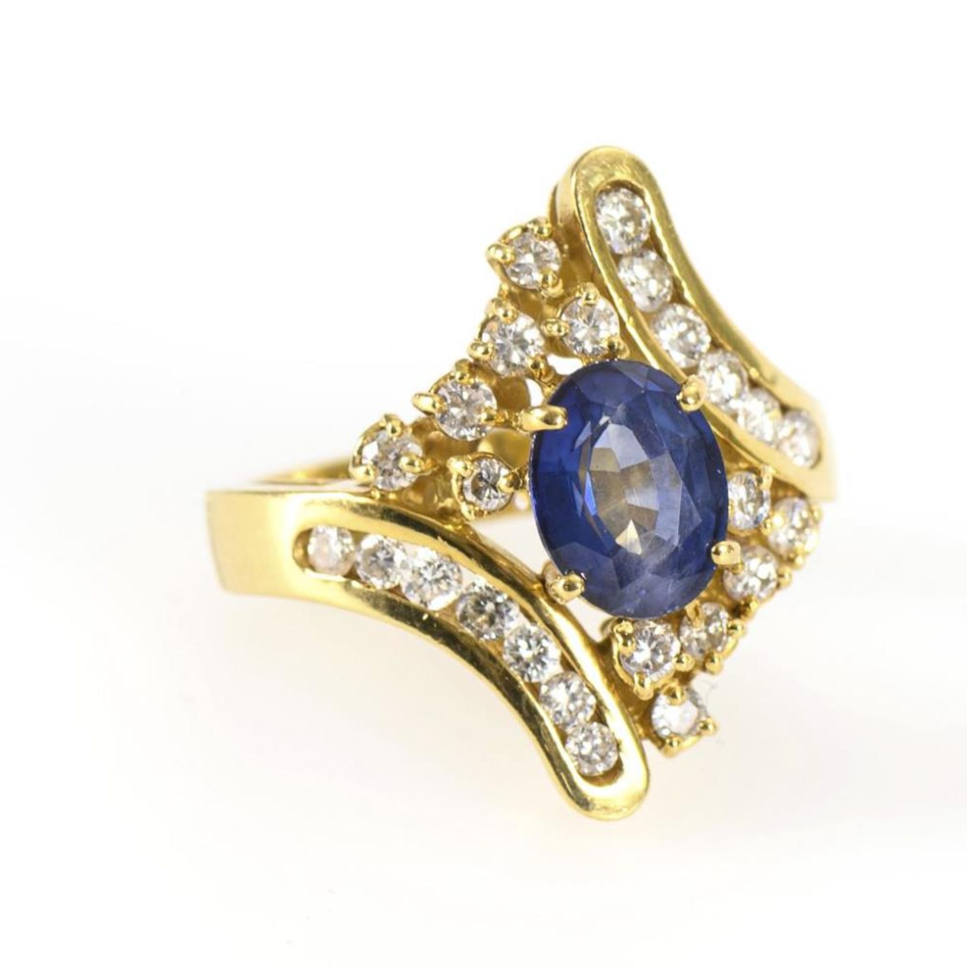 Exquisiter Ring mit Saphir und Brillanten. - Image 2 of 2