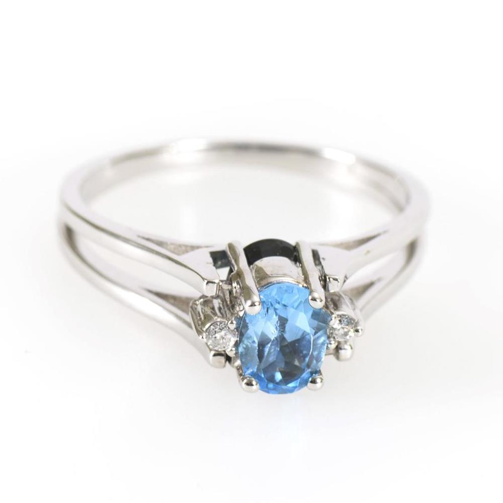 Moderner Wandelring mit Saphir, Blautopas und Diamanten. - Image 3 of 5