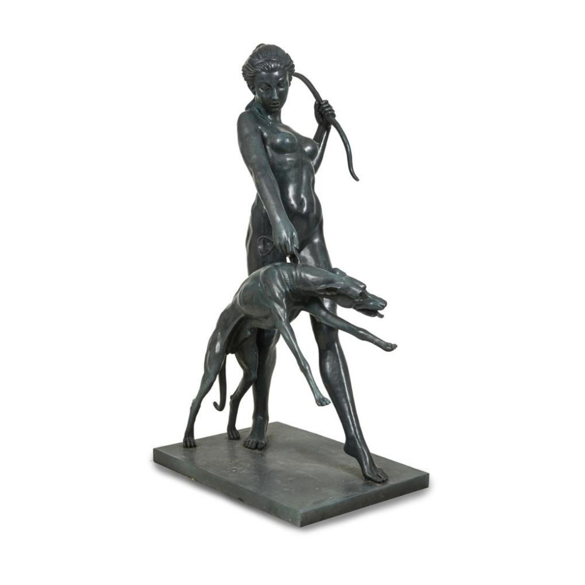 MCCARTAN, Edward (nach) (1879 Albany - 1947 New Rochelle). Große Gartenbronze: Diana mit Jagdhund. - Bild 4 aus 14