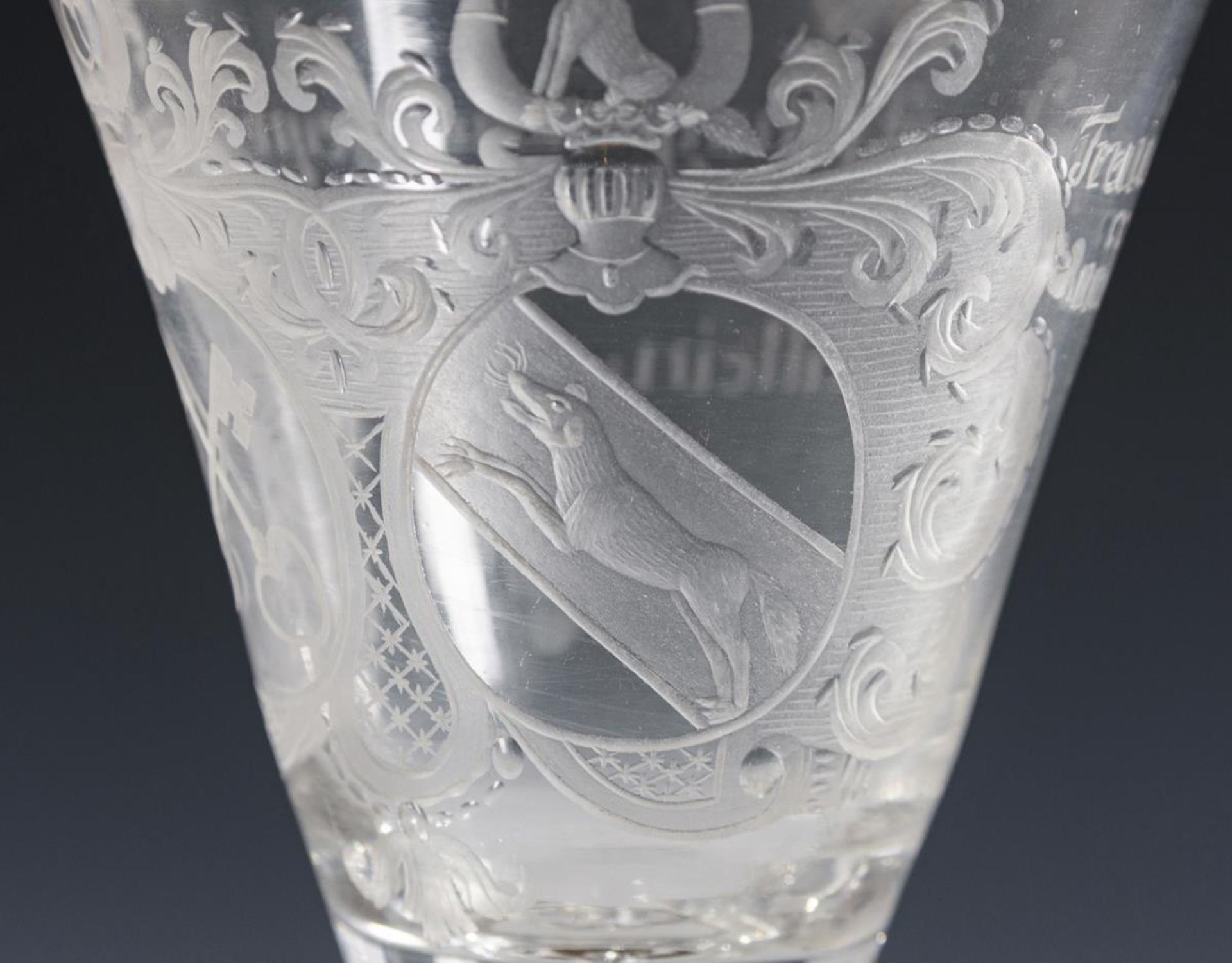 Barockes Kelchglas mit Holzfuß. - Image 4 of 4