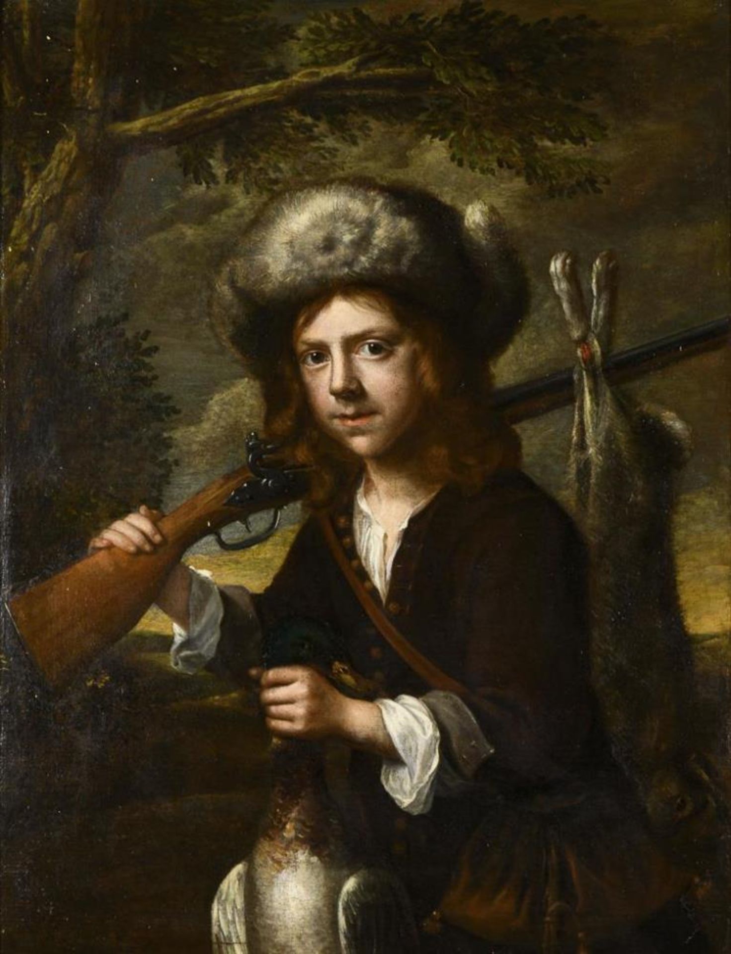 ANDRART, Joachim von zugeschrieben (1606 Frankfurt/Main - 1688 Nürnberg). Porträt eines jungen Jäger